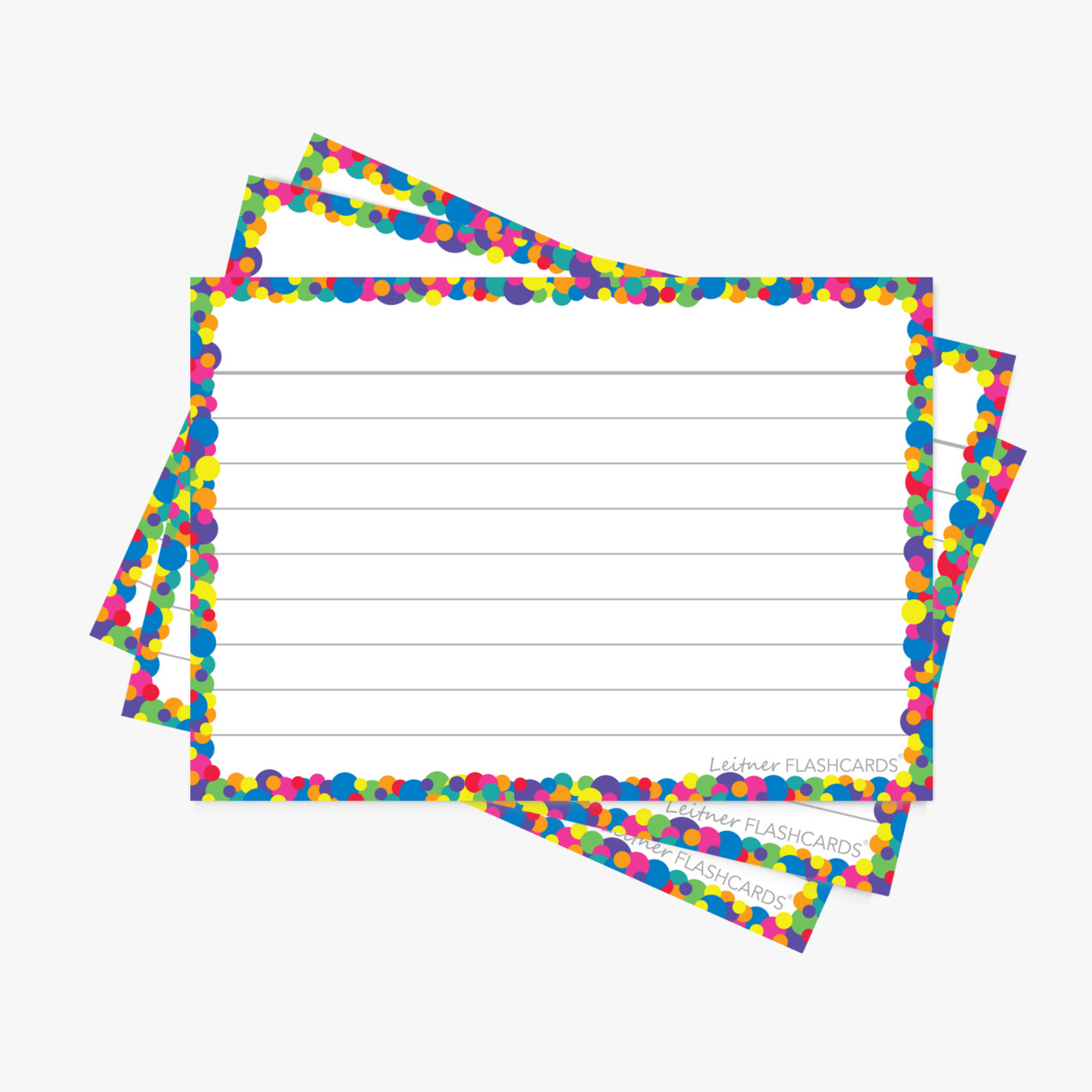 Leitner Flashcards A7 Gelinieerd Confetti