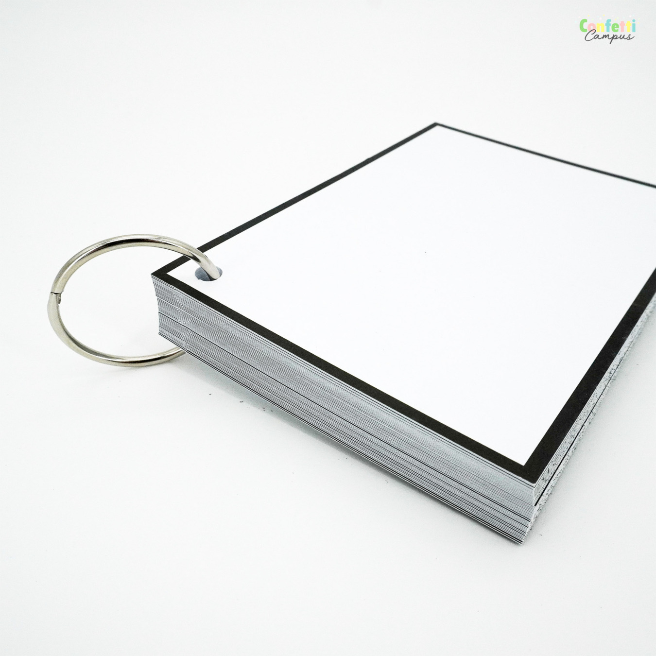 Leitner Flashcards A6 Blanco met zwarte rand