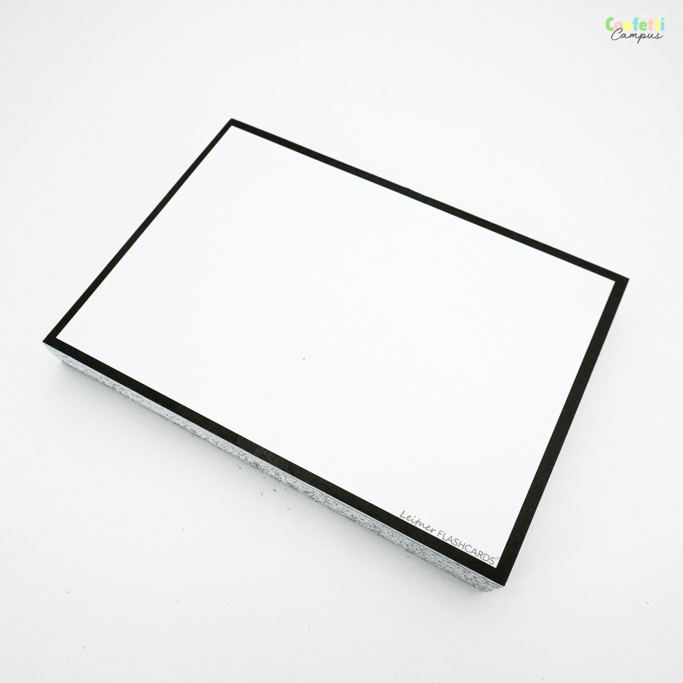 Leitner Flashcards A6 Blanco met zwarte rand