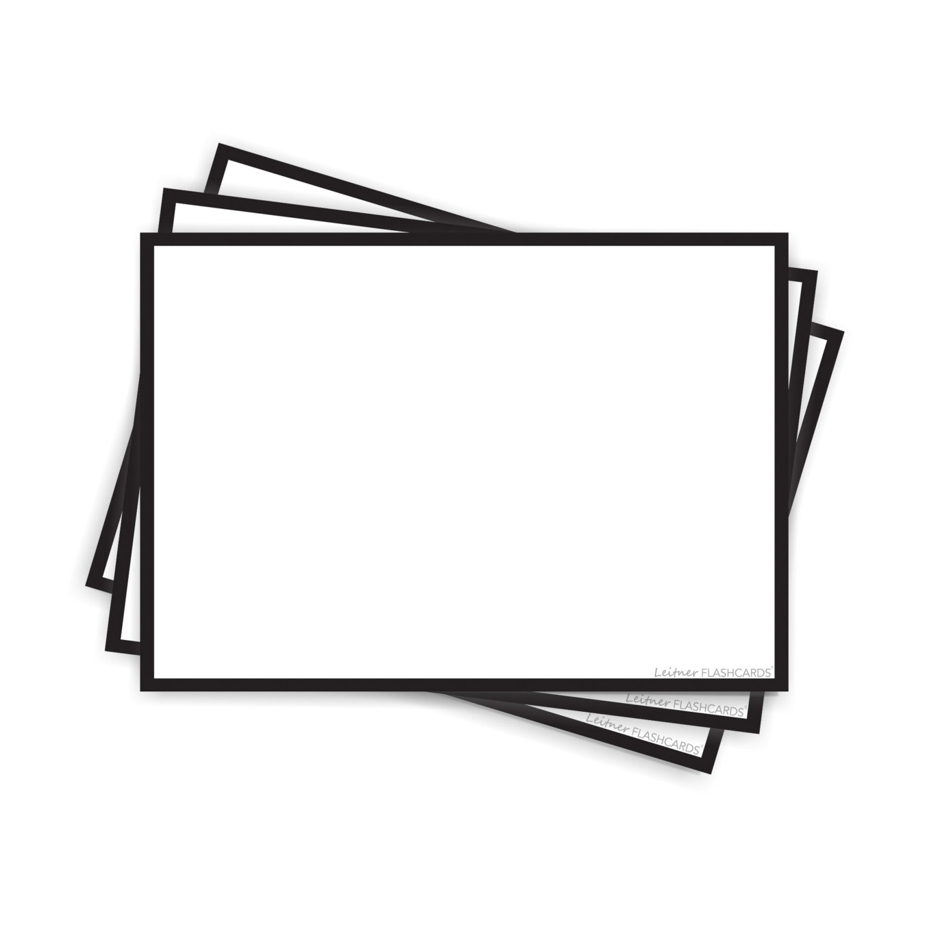 Leitner Flashcards A6 Blanco met zwarte rand