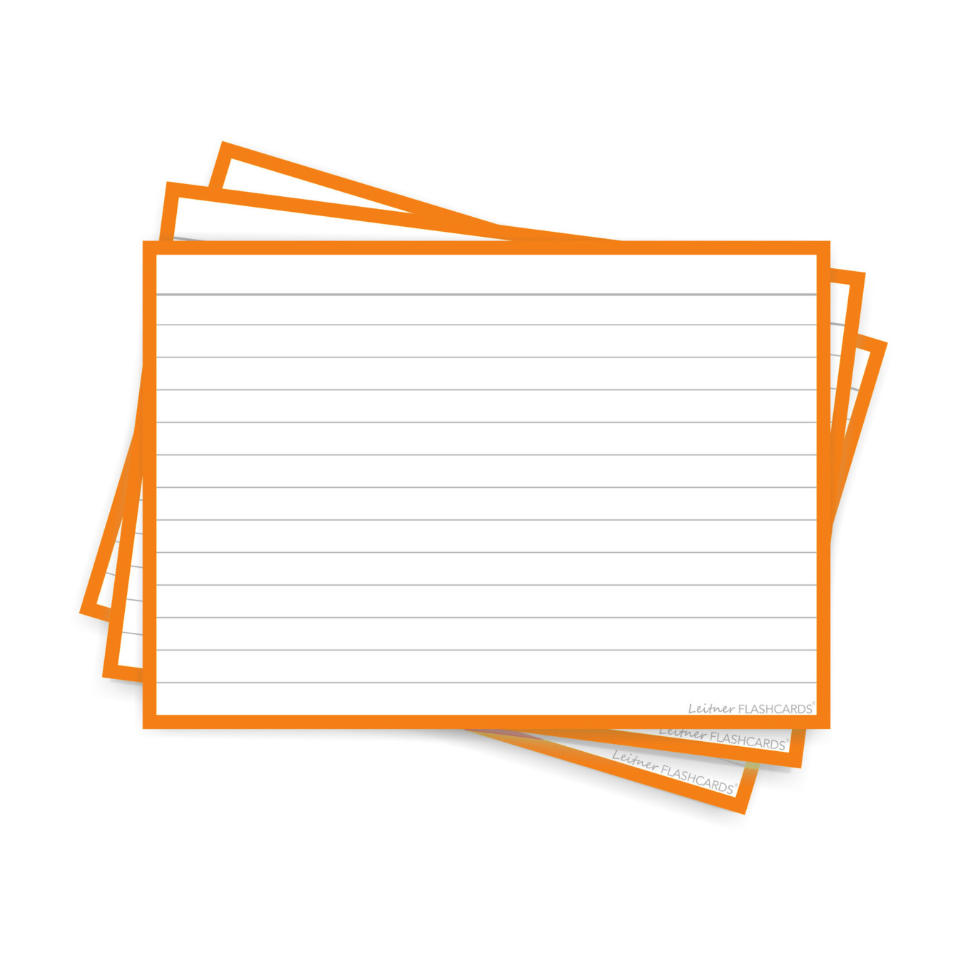 Leitner Flashcards A6 Gelinieerd Oranje