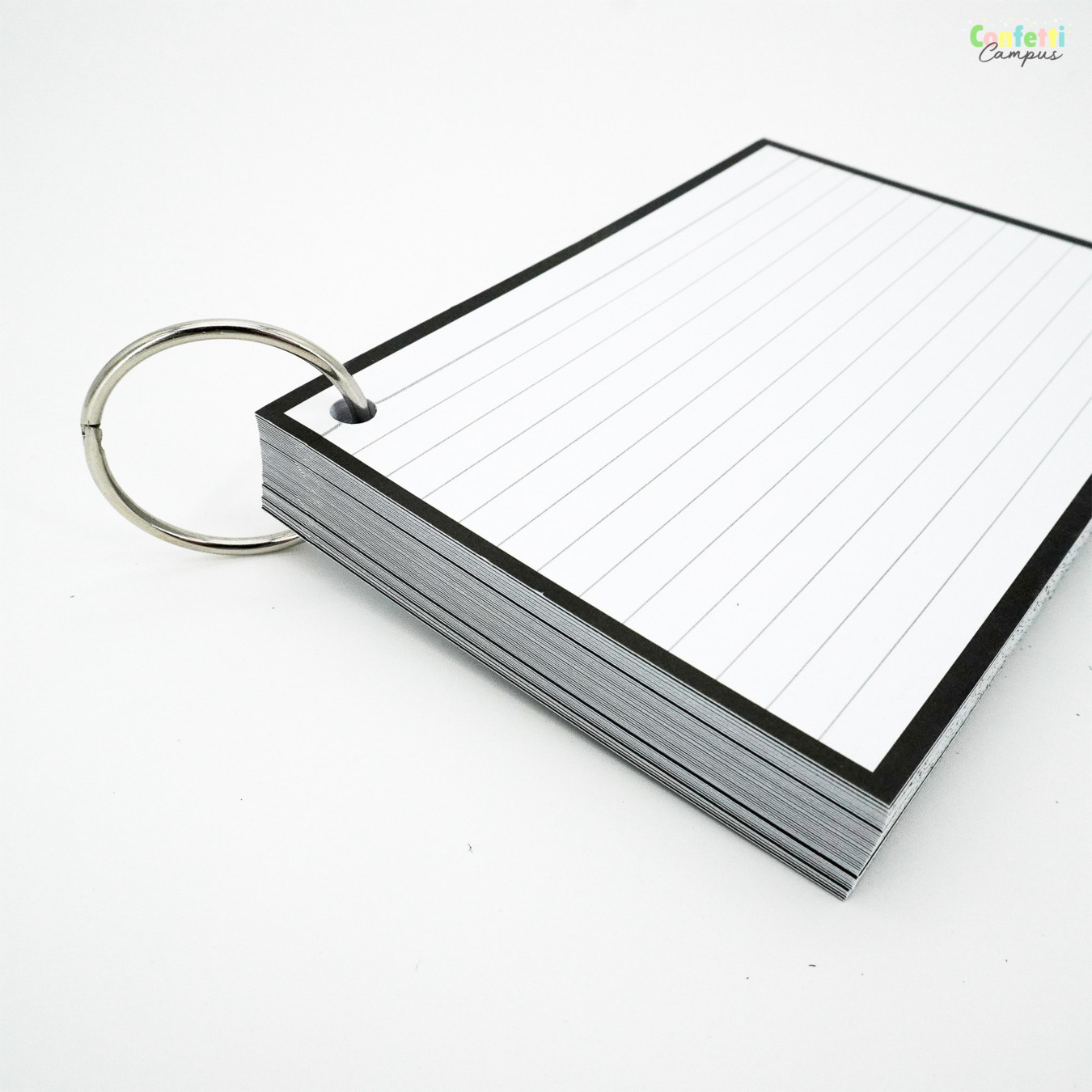 Leitner Flashcards A6 Zwart gelinieerd