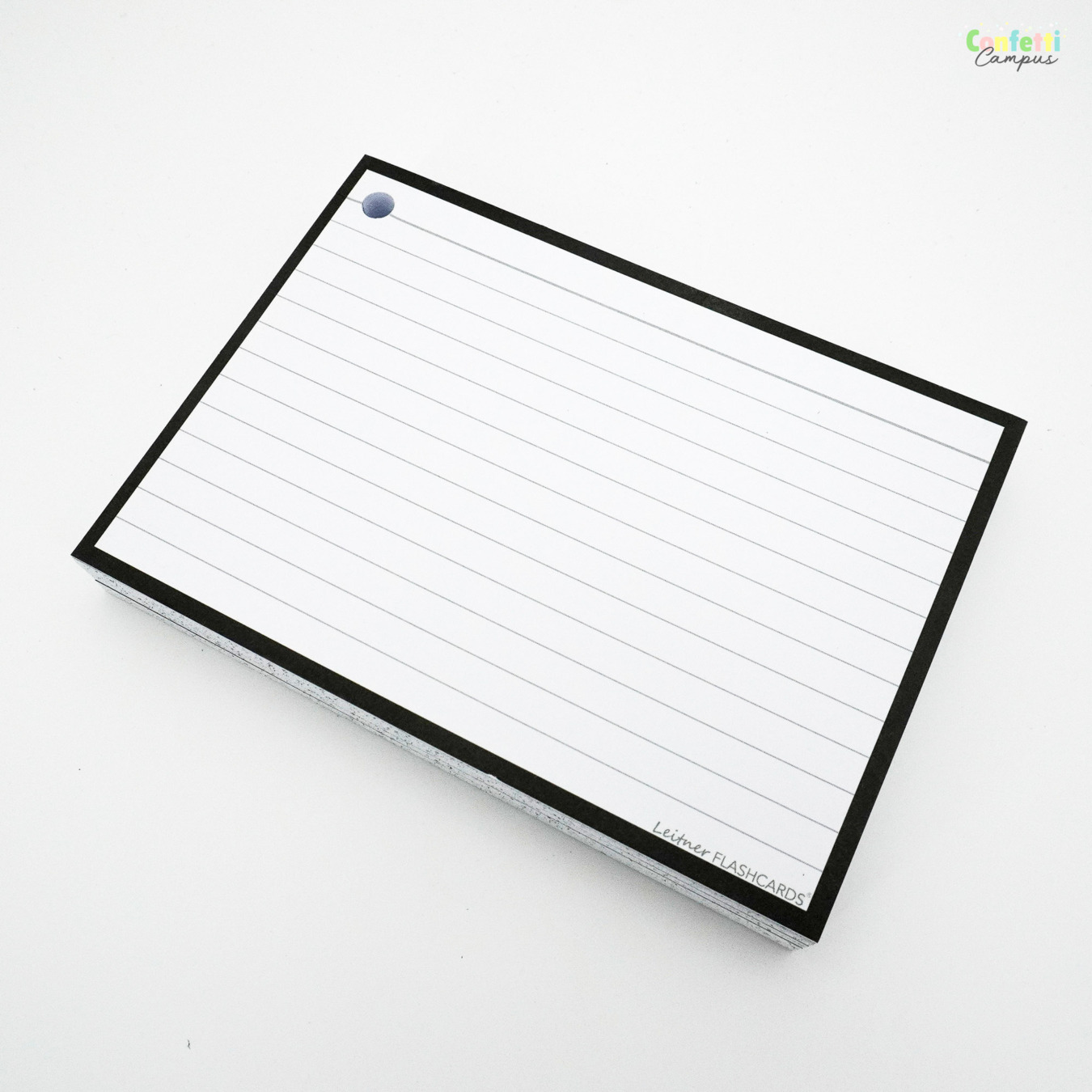 Leitner Flashcards A6 Zwart gelinieerd