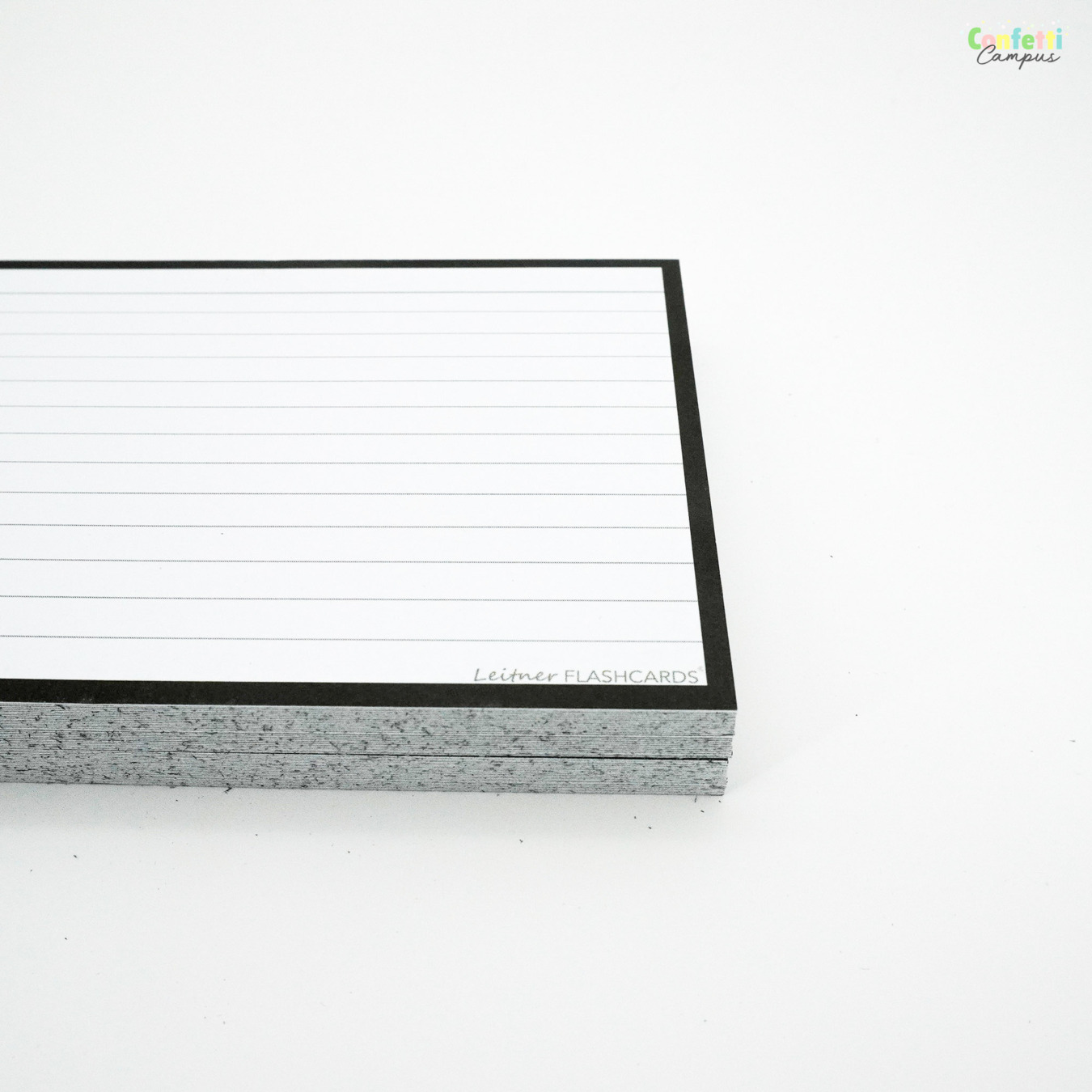 Leitner Flashcards A6 Zwart gelinieerd