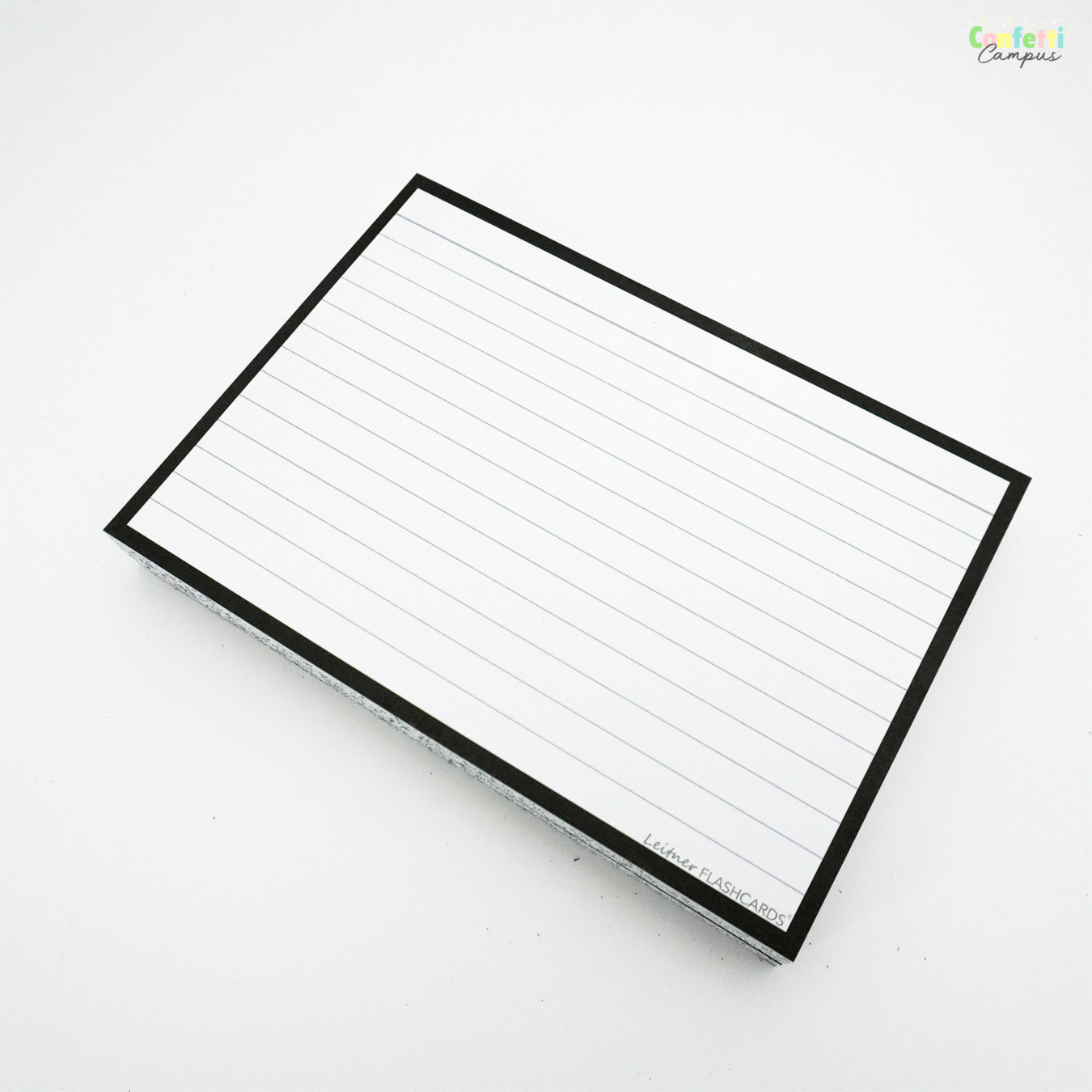 Leitner Flashcards A6 Zwart gelinieerd