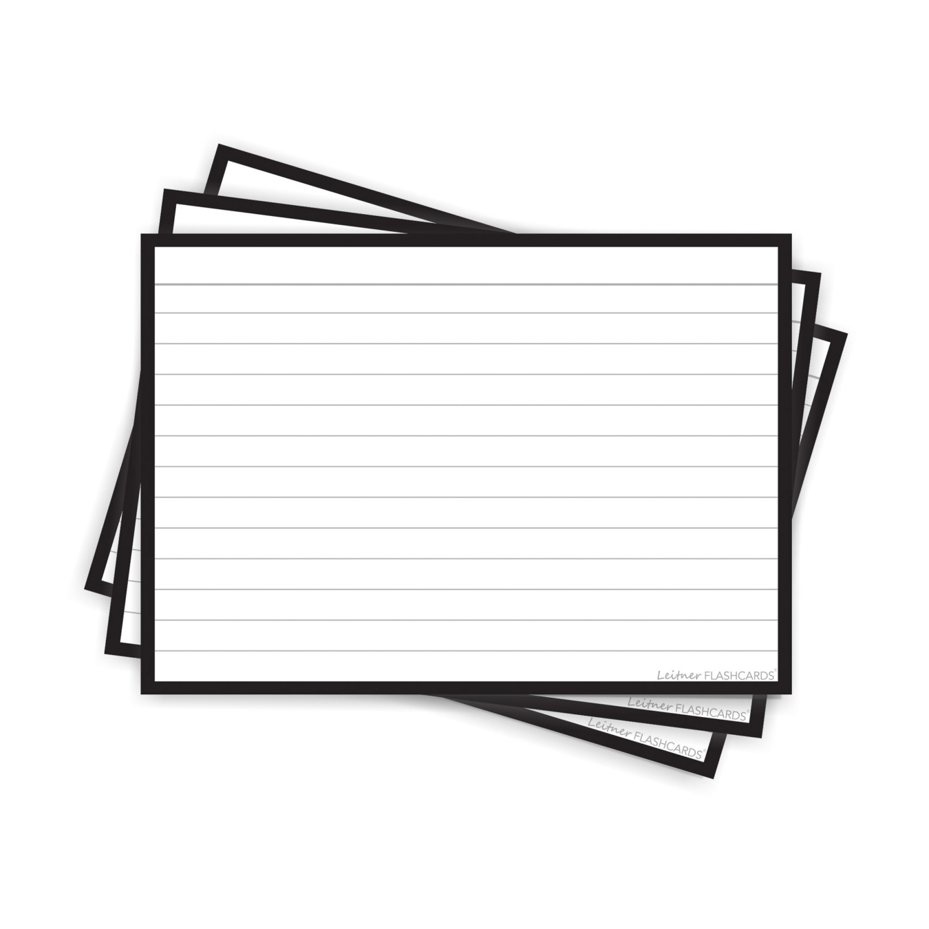 Leitner Flashcards A6 Zwart gelinieerd