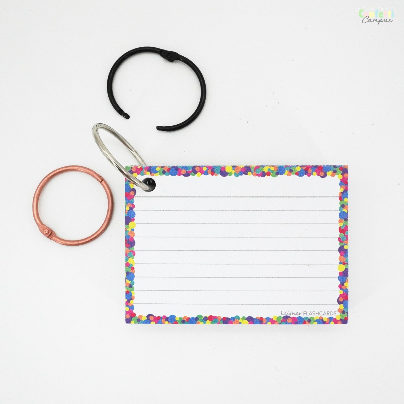 Leitner Flashcards A7 Gelinieerd Confetti mood-1