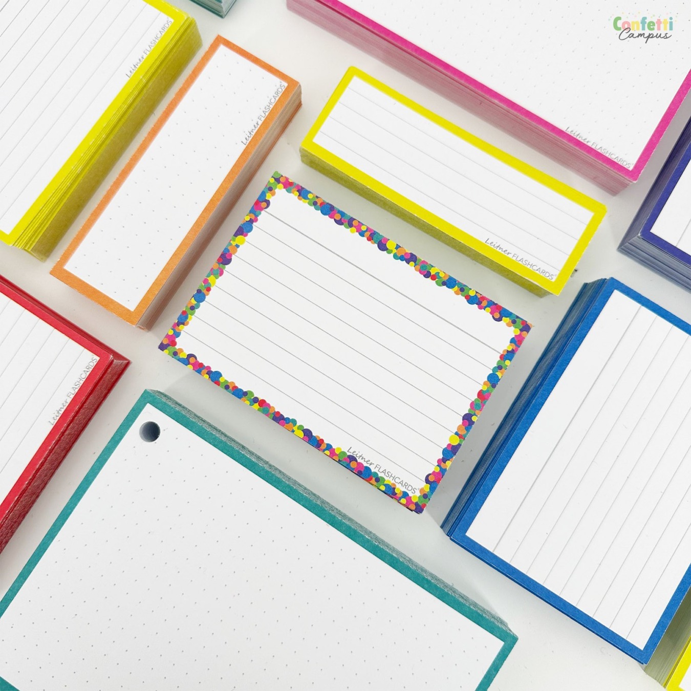 Leitner Flashcards A7 Gelinieerd Confetti mood-1