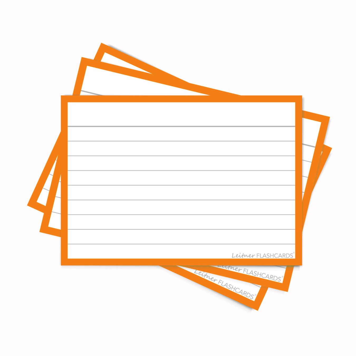 Leitner Flashcards A7 Gelinieerd Oranje