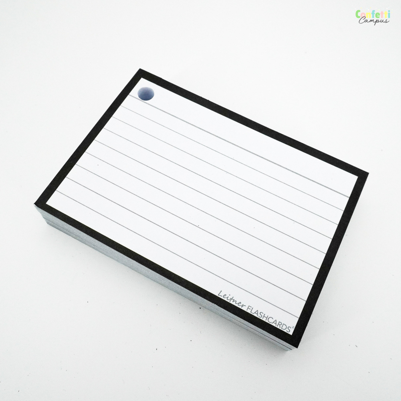 Leitner Flashcards A7 Gelinieerd Zwart