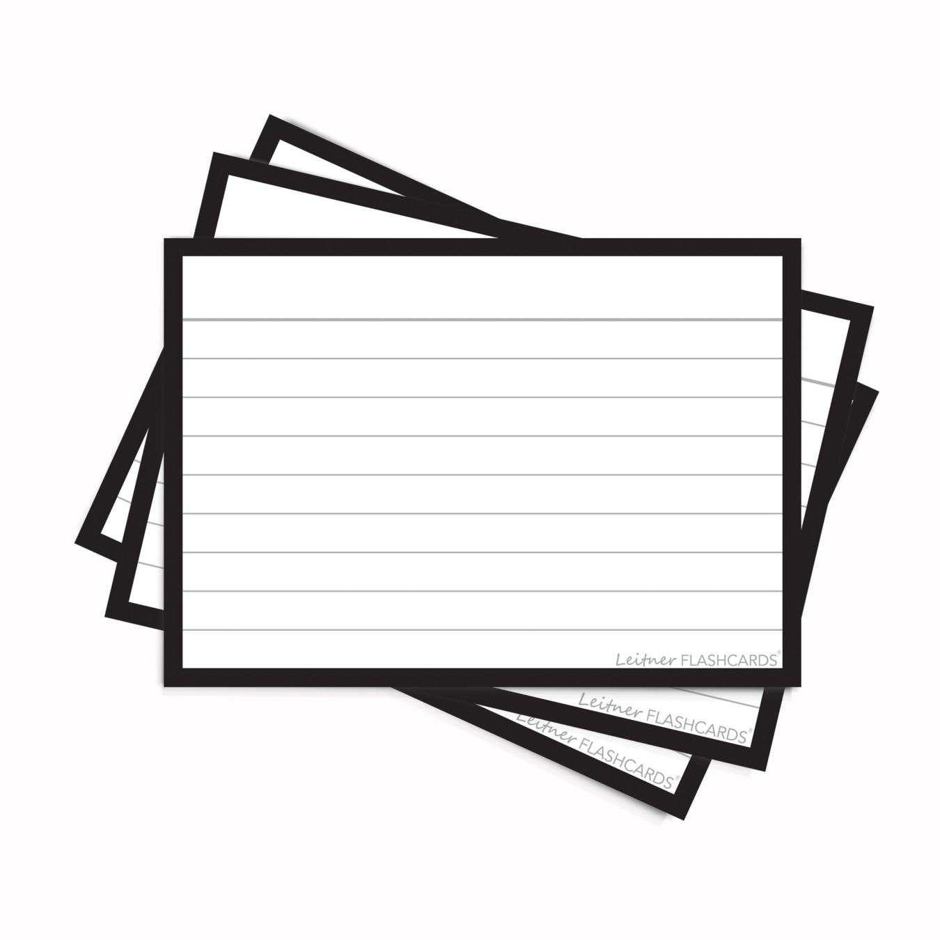 Leitner Flashcards A7 Gelinieerd Zwart