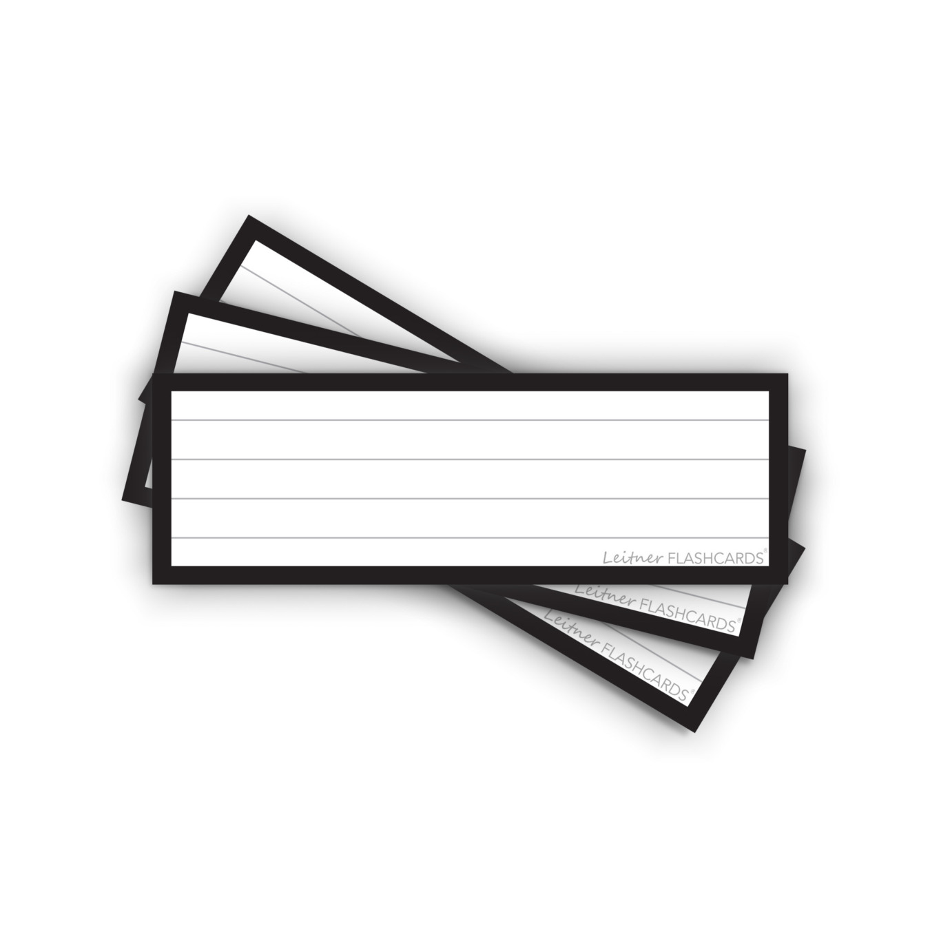 Leitner Flashcards Half Gelinieerd Zwart
