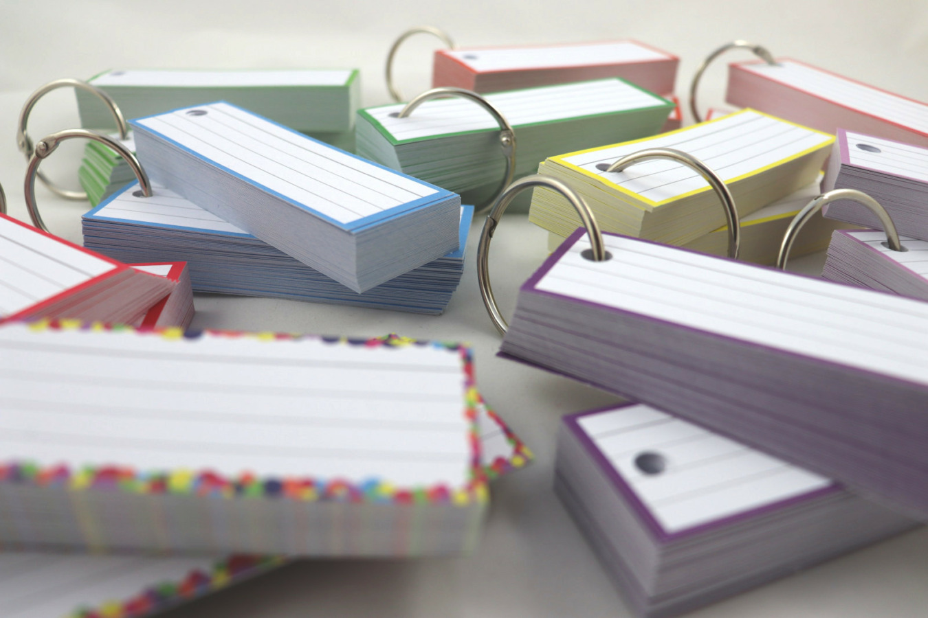 Halbe Flashcards Vorteilspaket mit Perforation und Ringe