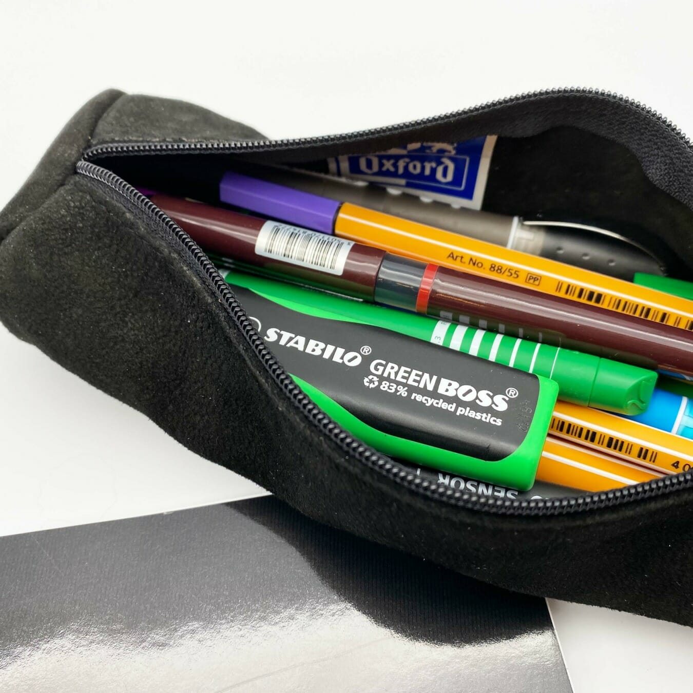 oxford etui leer zwart rond 1