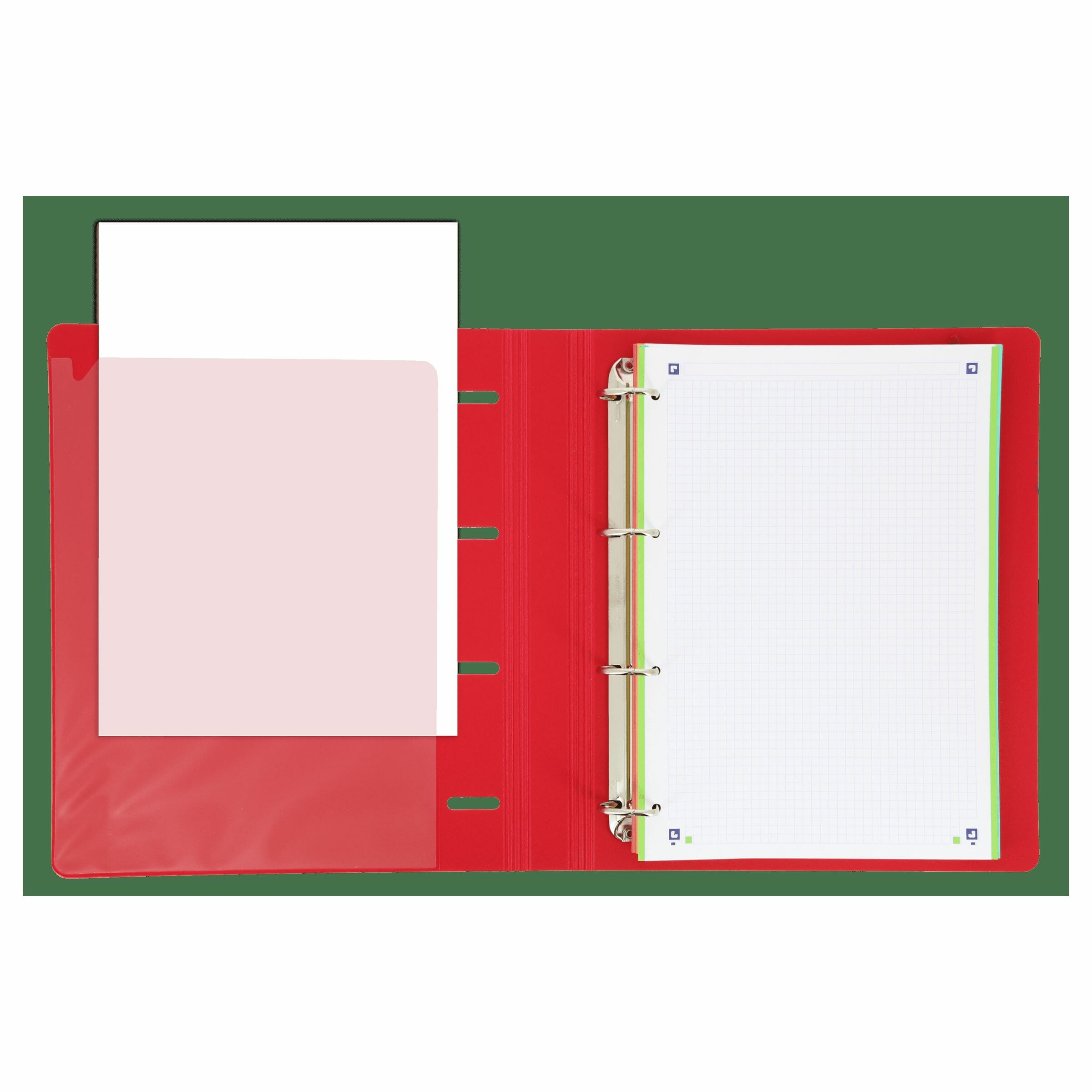 LOT De 4 Classeur Européen Oxford Live & Go A4 Polyfoam - Dos 45 Mm Anneaux 4dx35 Mm Recharge 5x5 Couleur Mauve Pastel