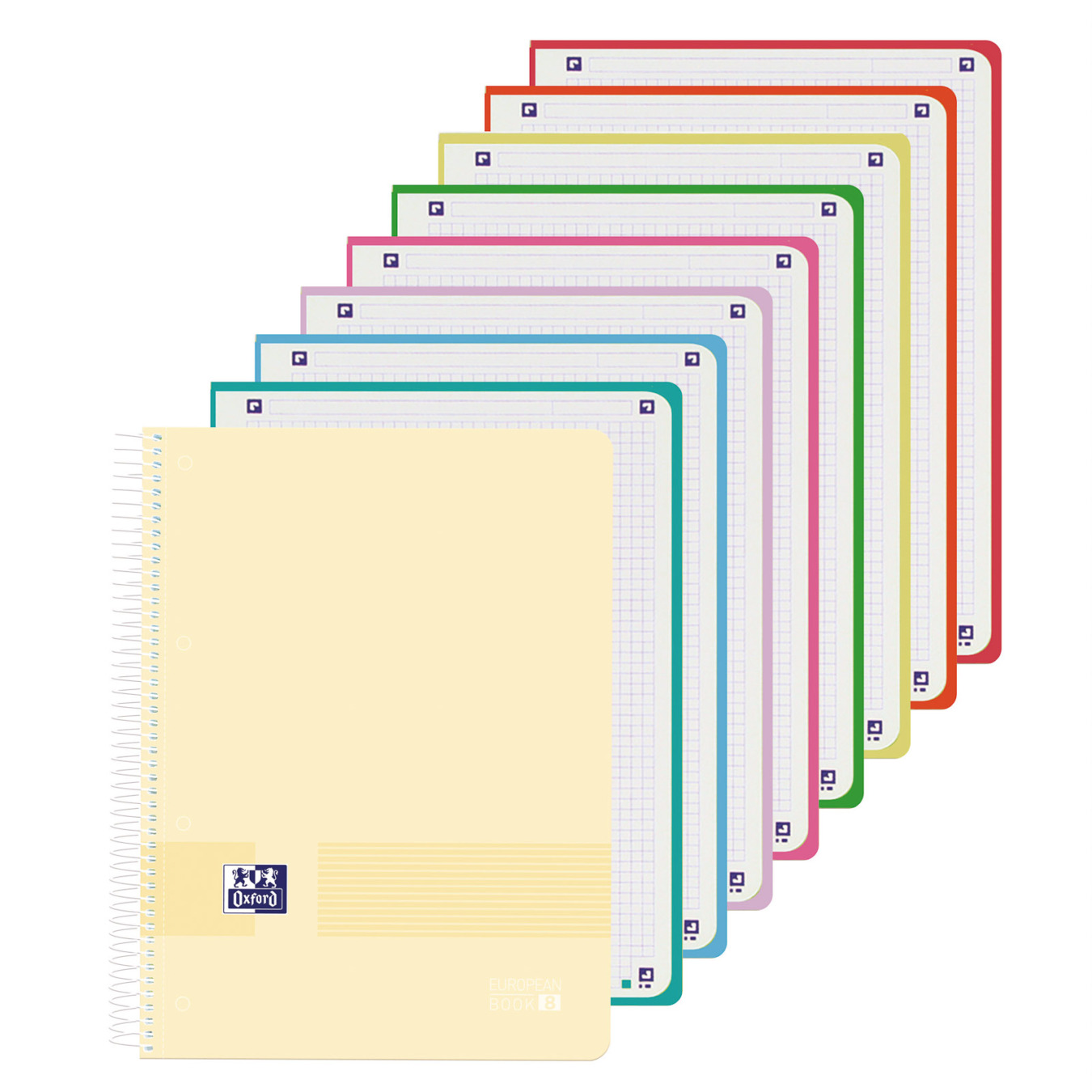 Oxford A4+ Europeanbook 8 Hardcover Geruit Pastel Geel