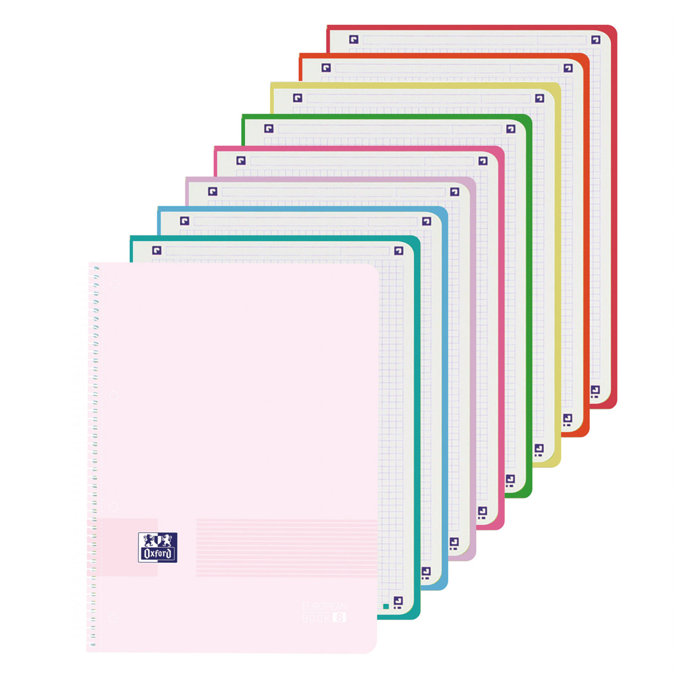 Oxford A4+ European Book 8 Hardcover Geruit Pastel Roze