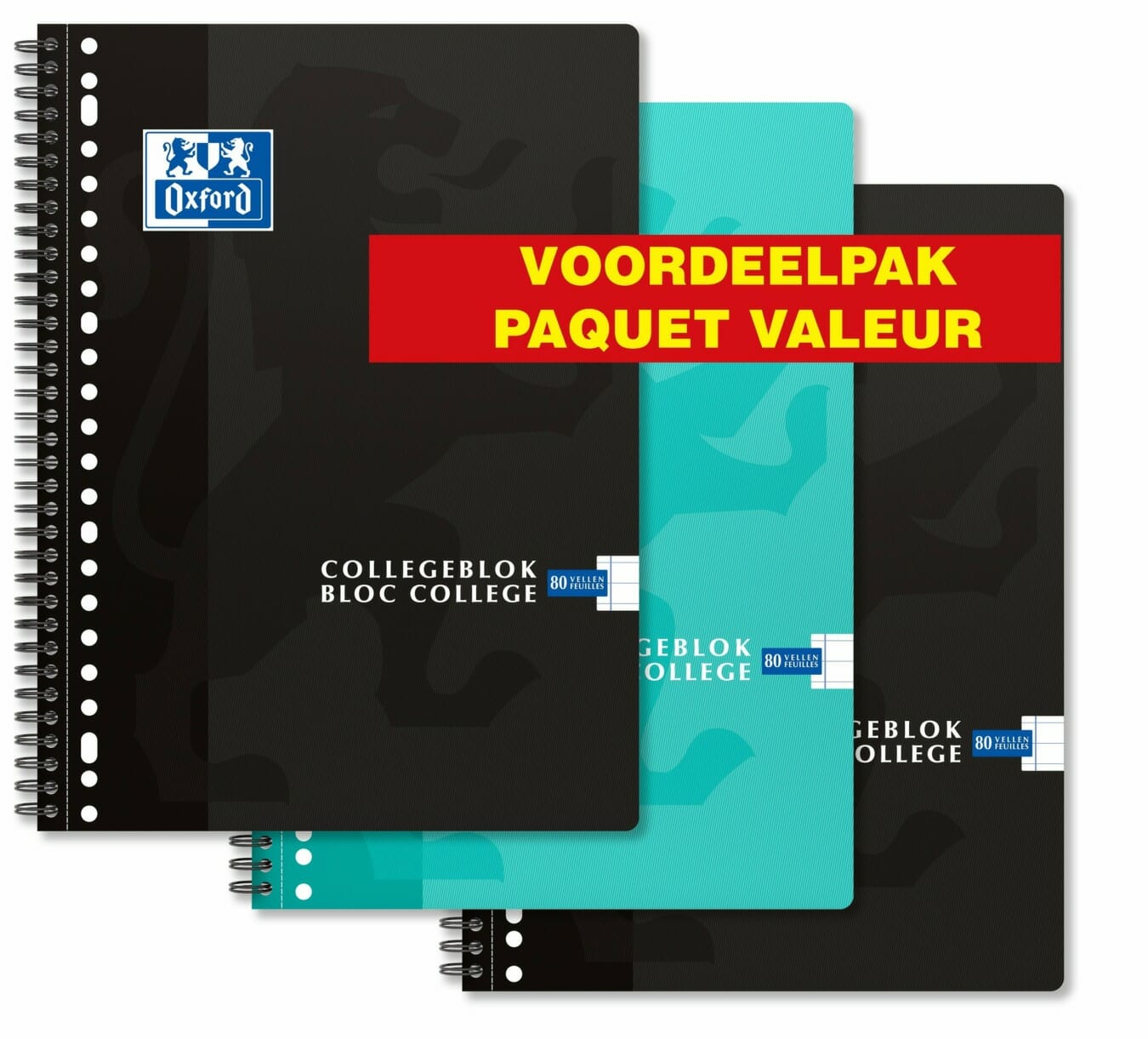Oxford A4+ Collegeblok Gelinieerd 3 stuks