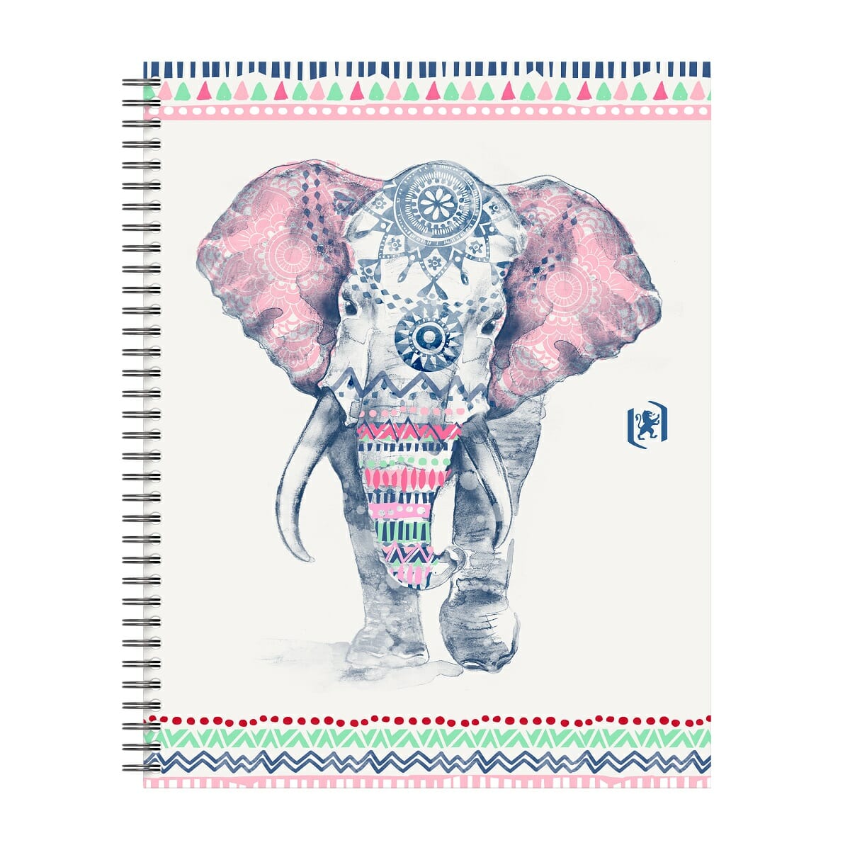 OXFORD Boho Chic B5 formaat Spiraalblok Gelinieerd - Olifant - Front