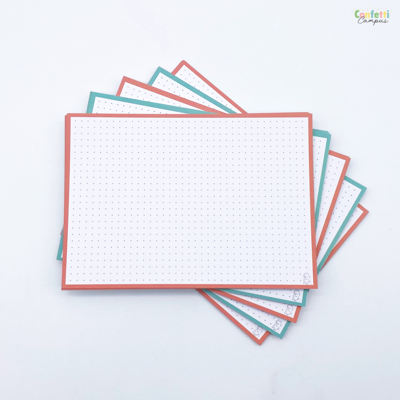 Leitner Flashcards A5 Duo Dotted Mint-Peach Icetea