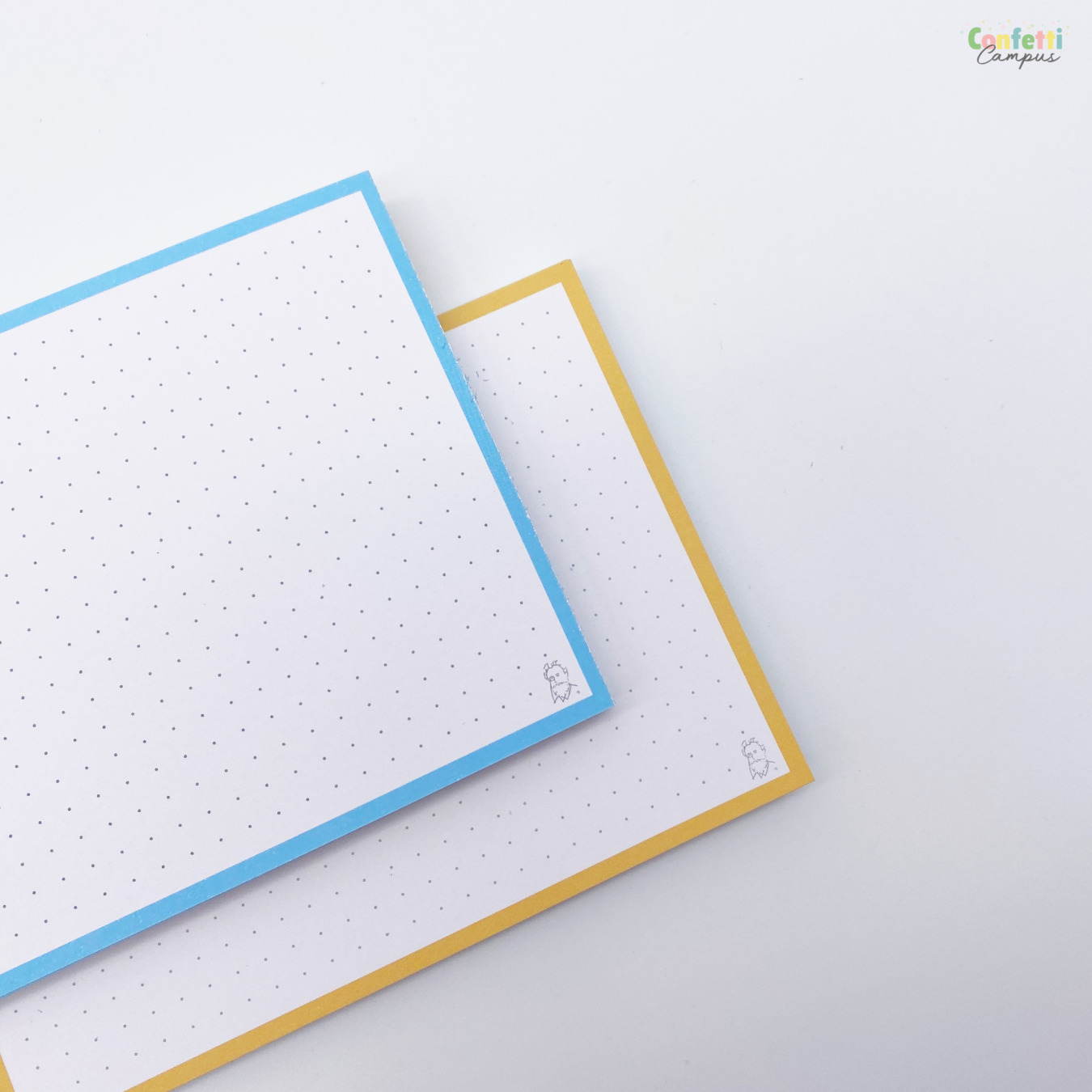 Leitner Flashcards A6 Duo Dotted Blauw Geel