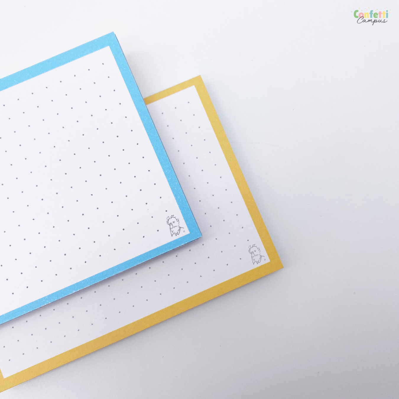 Leitner Flashcards A7 Duo Dotted Blauw Geel