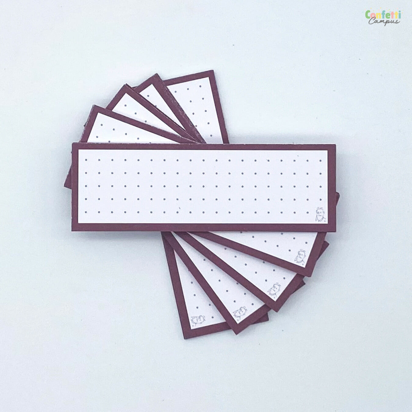 Leitner Flashcards Half Bordeaux Rood Dotted - Woordkaartjes Bordeaux Rood Dotted