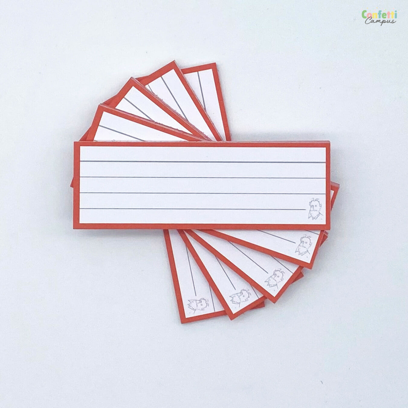 Leitner Flashcards Half Oranje Gelinieerd - Woordkaartjes Oranje gelinieerd