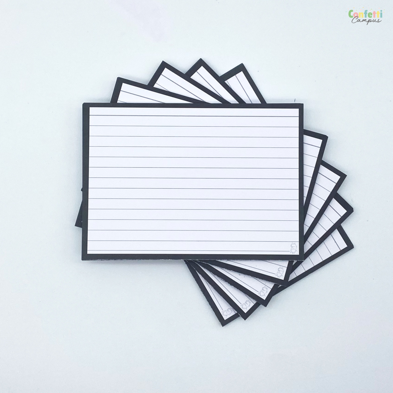 Leitner Flashcards A6 Zwart Gelinieerd - Samenvattingen, Verbindingen en Diagrammen Zwart Gelinieerd