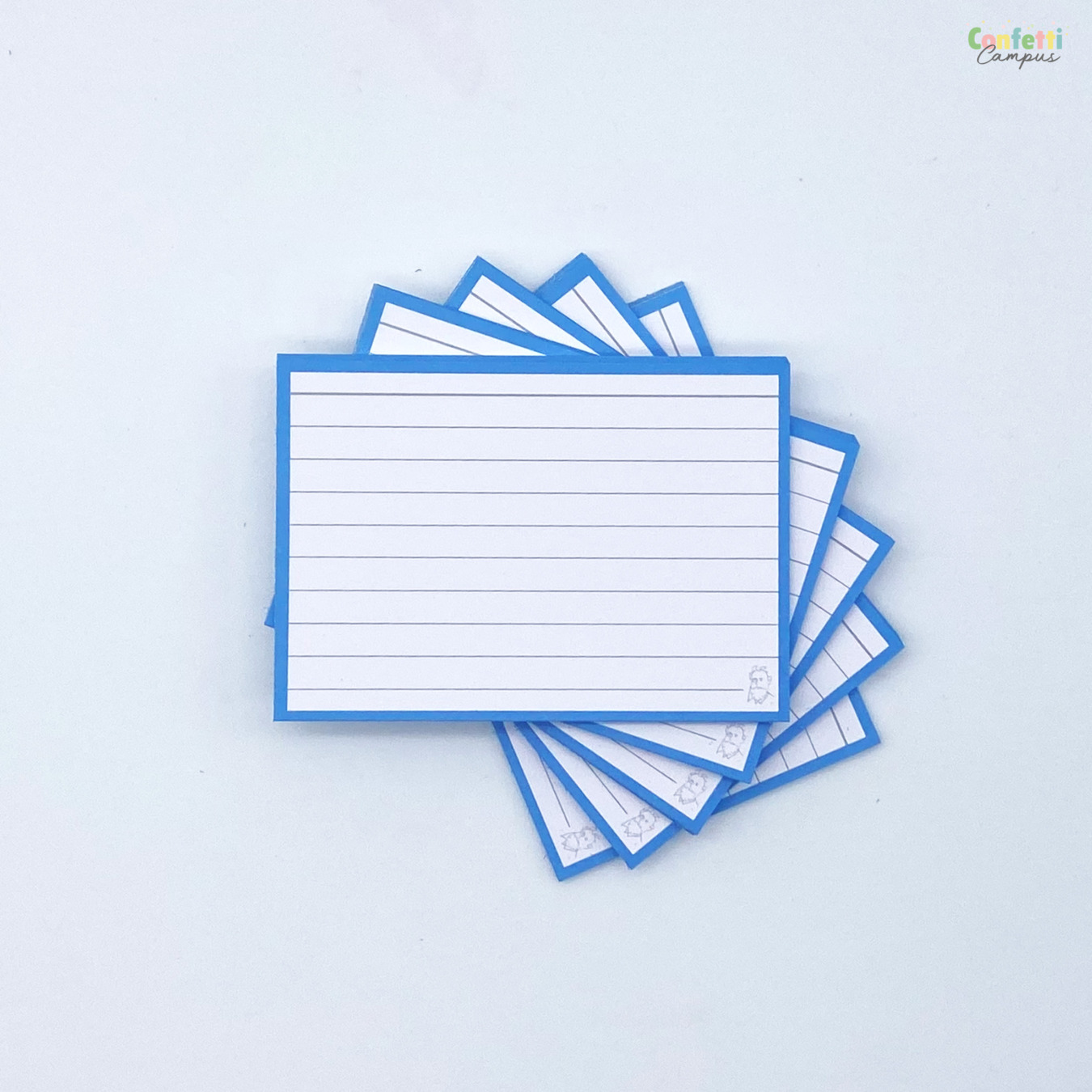 Leitner Flashcards A7 Blauw Gelinieerd - Definities en Vragen Blauw Gelinieerd