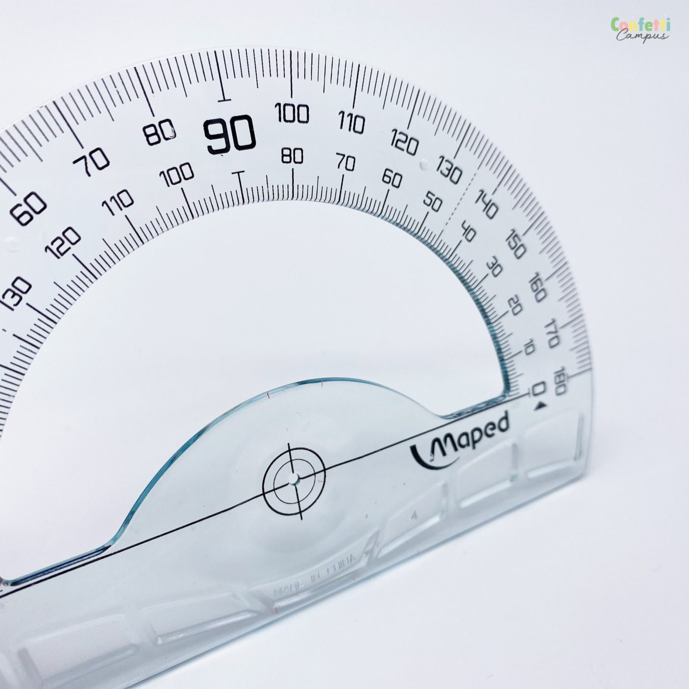 Maped Gradenboog 12cm 180° plastic transparant schuin