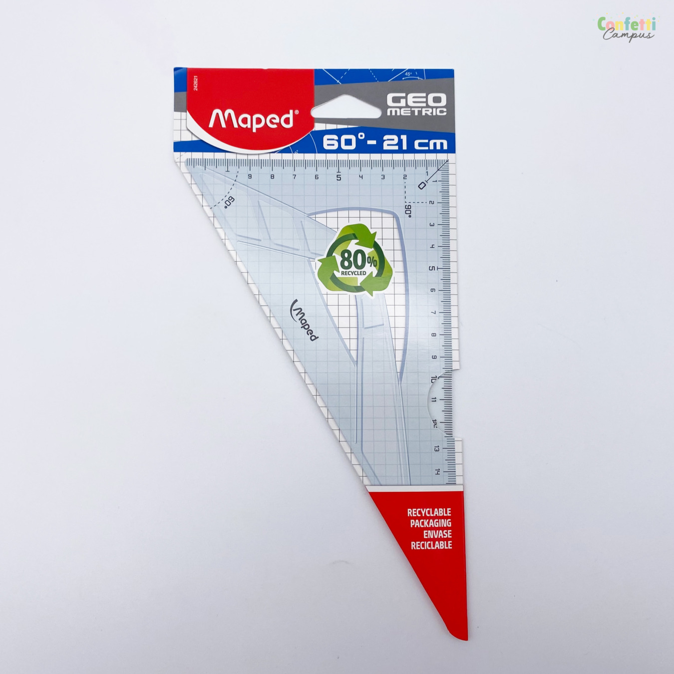 Maped Tekendriehoek 21cm 60° Gerecycled Plastic verpakking