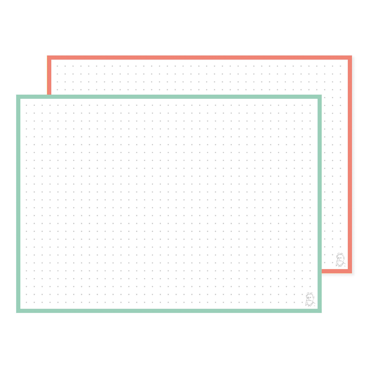 Leitner Flashcards A5 Duo Dotted Mint-Peach Icetea