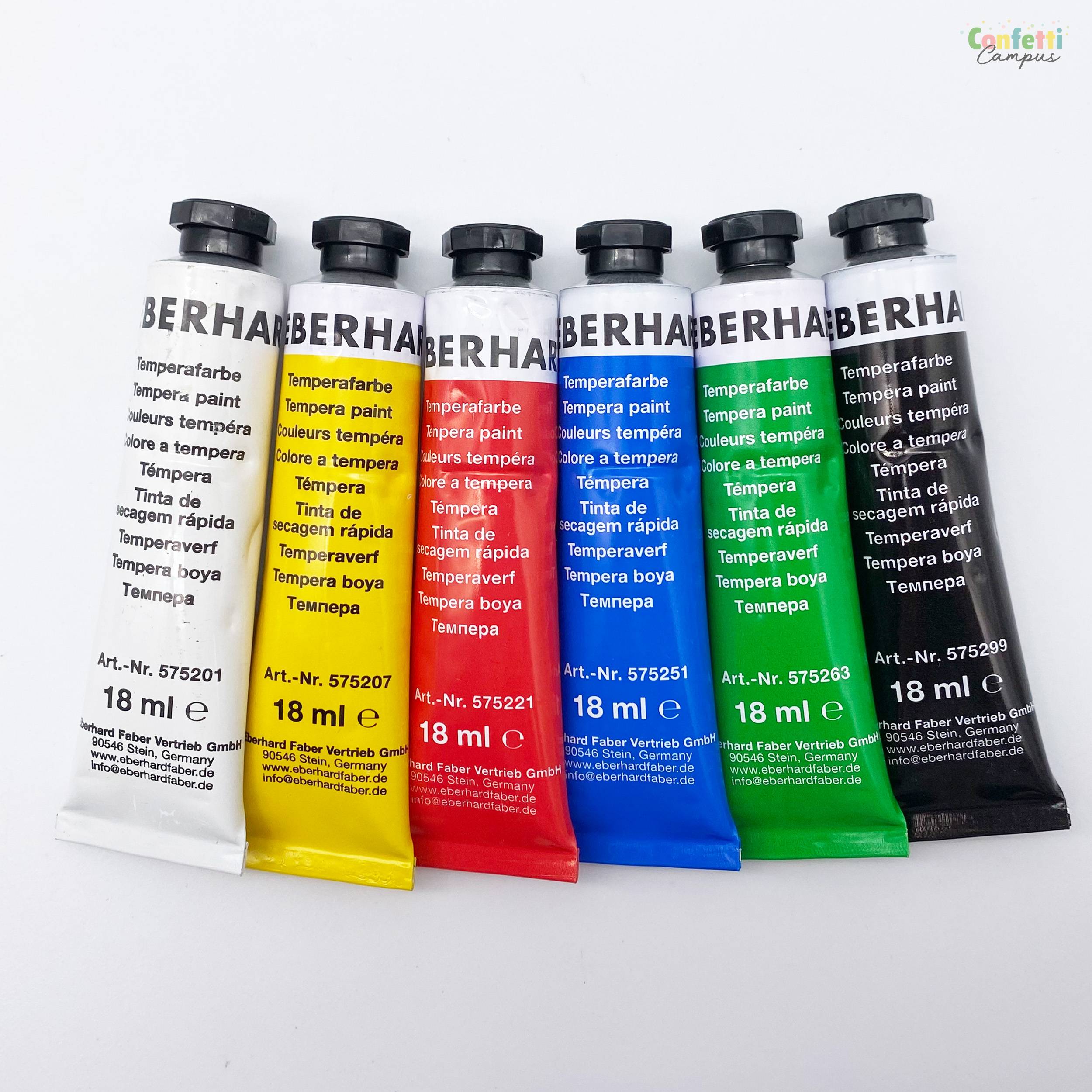 Eberhard Faber EFA Color - Set De 13 Pots De Peinture Opaque Prête à L'Emploi 18 Ml, Couleurs Vives Et Couvrantes Pour Enfants Et École
