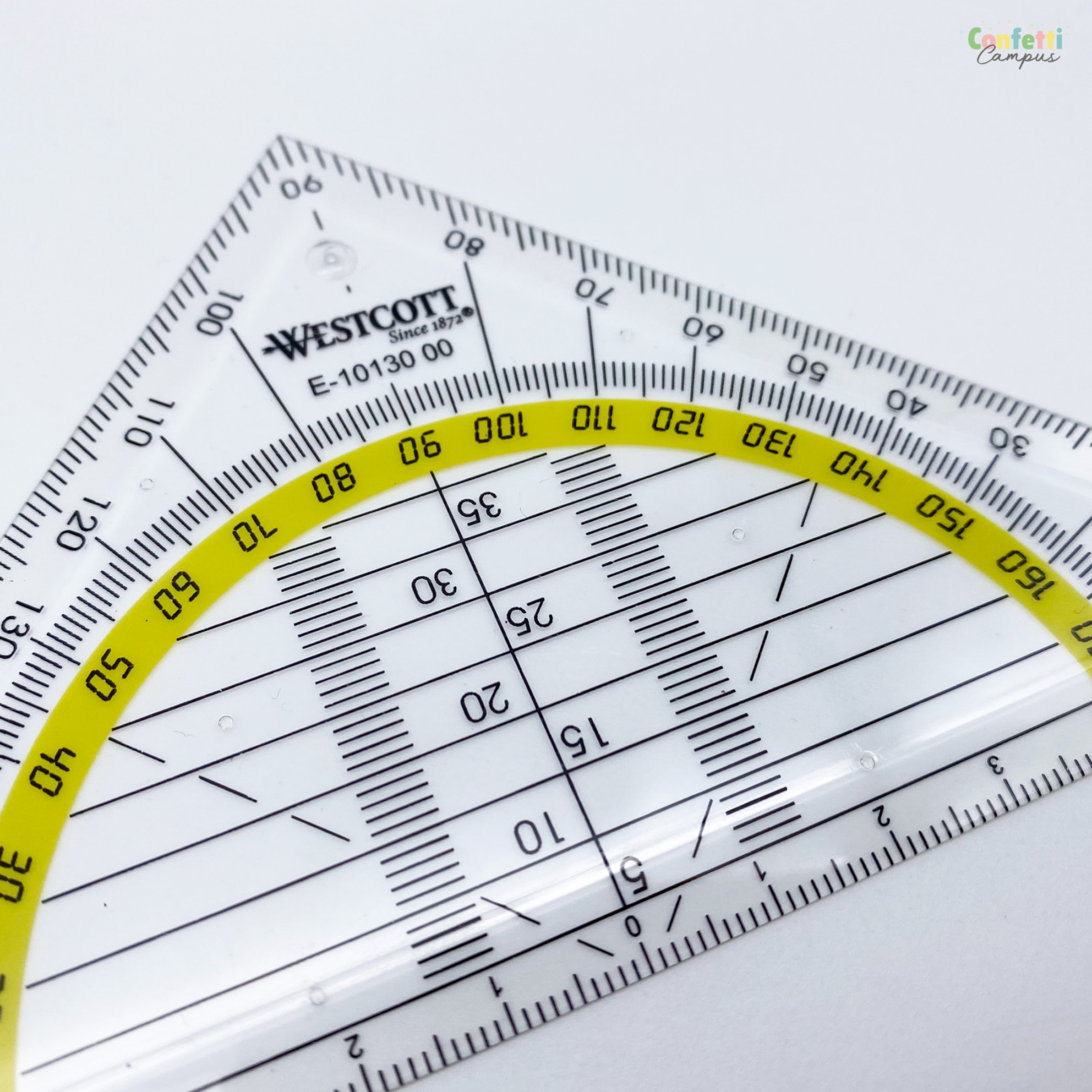 Westcott Geodriehoek Transparant 14 cm