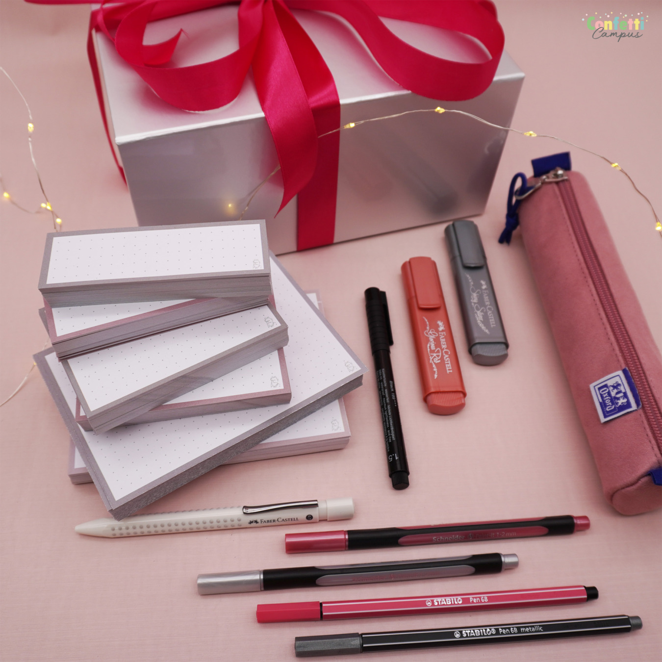 Pretty Notes & Flashcards Giftset Roze Zilver Main