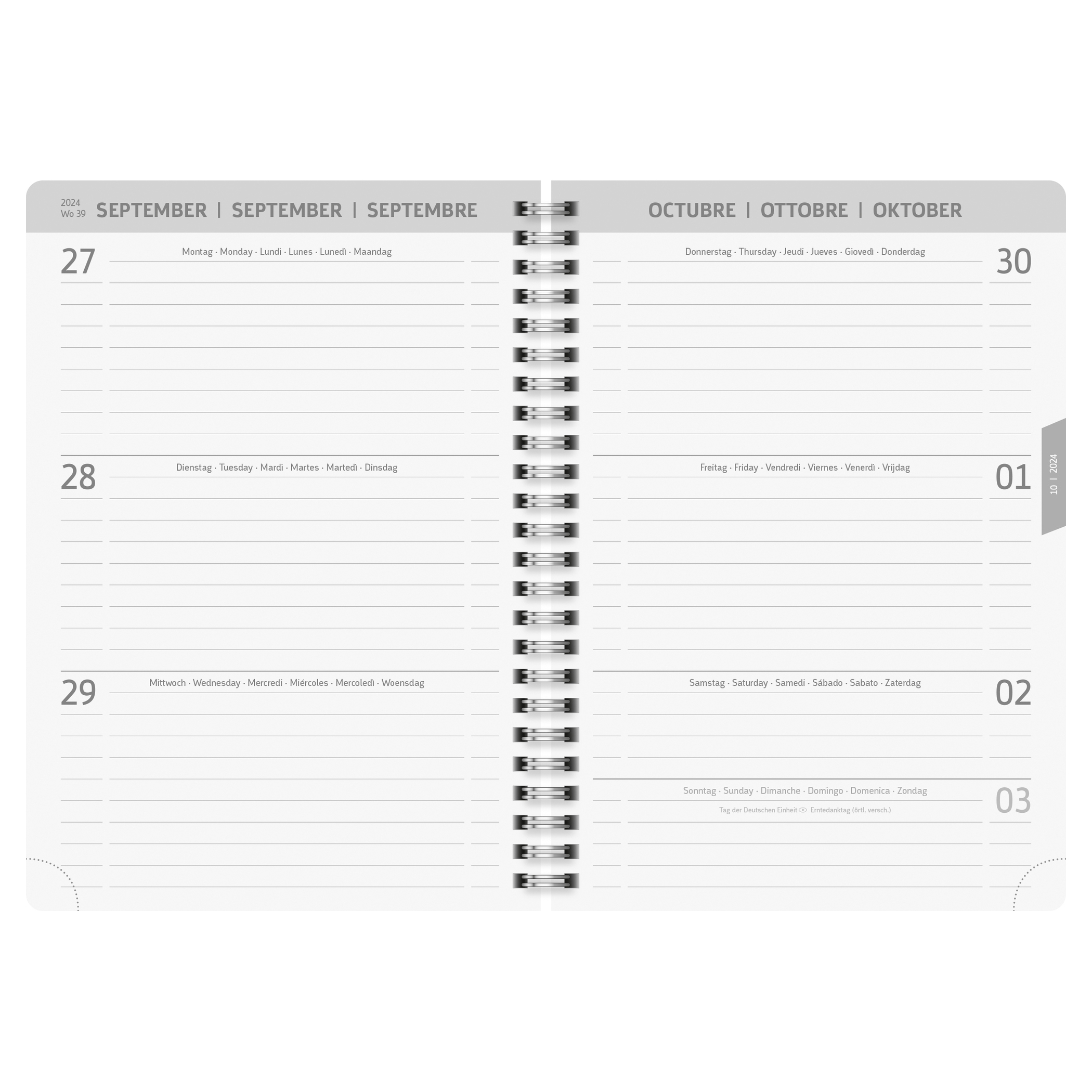 Brunnen Agenda Weekplanner A5 2024-2025 18 mnd Marble