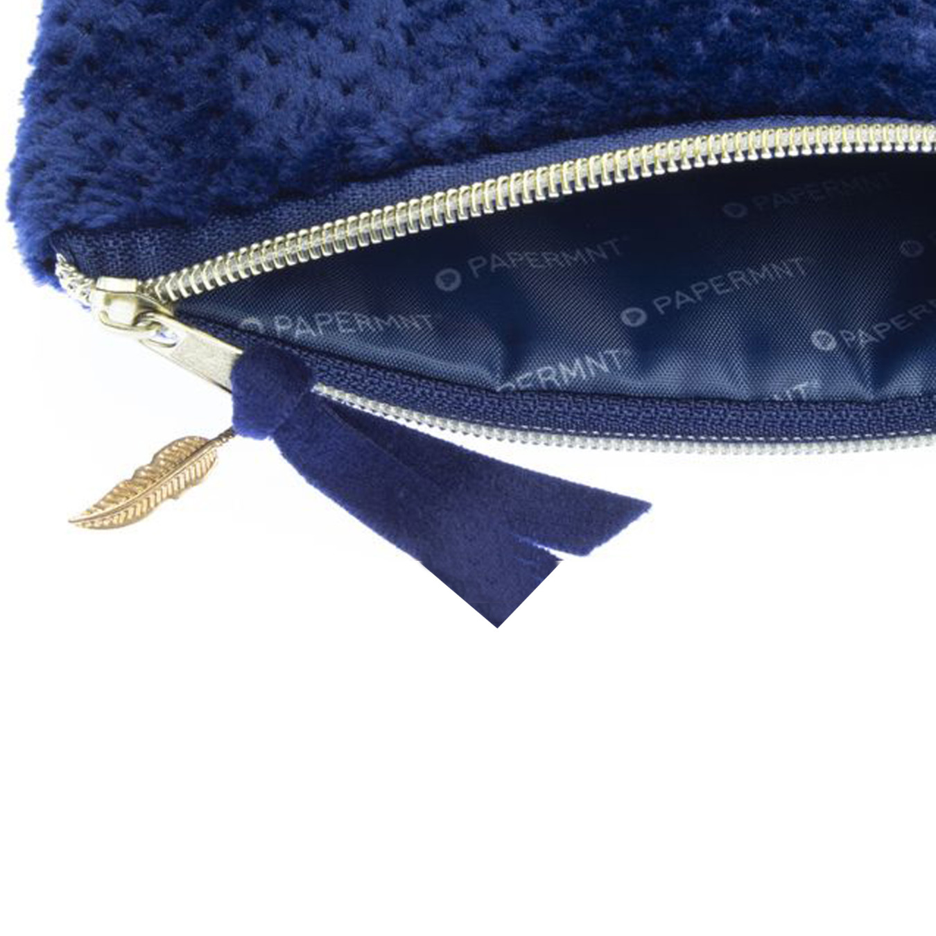 Kangaro Fluffy Etui Plat Donkerblauw rits
