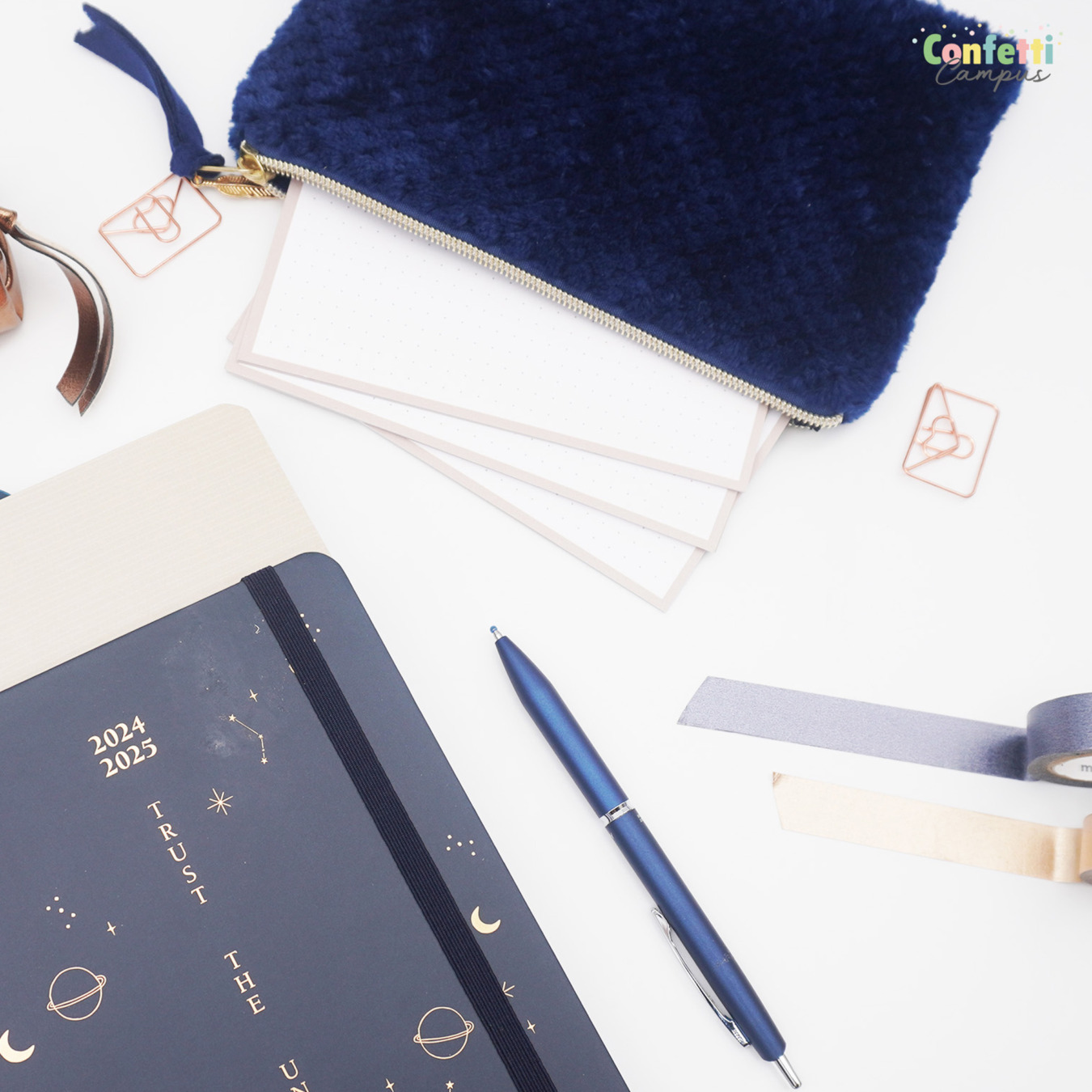 Kangaro Fluffy Etui Plat Donkerblauw 2