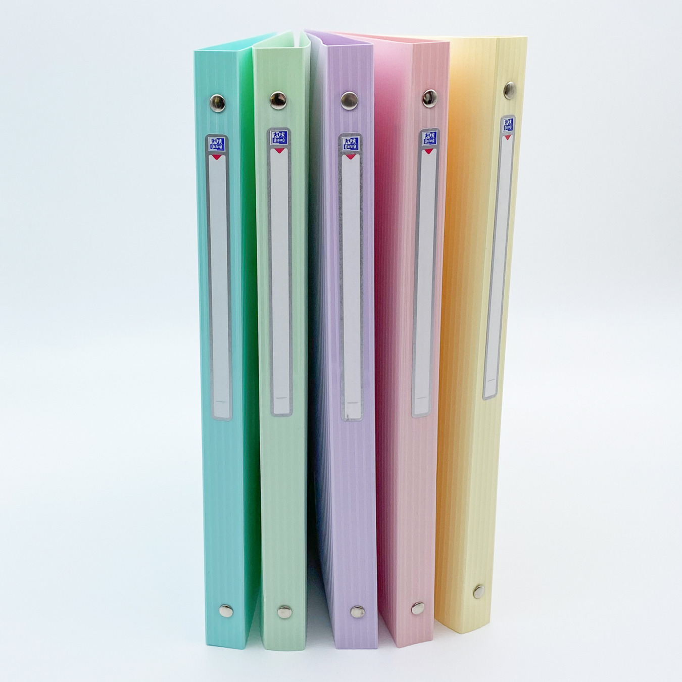 Voordeelset 5 Smalle Oxford A4 Ringmappen Pastel