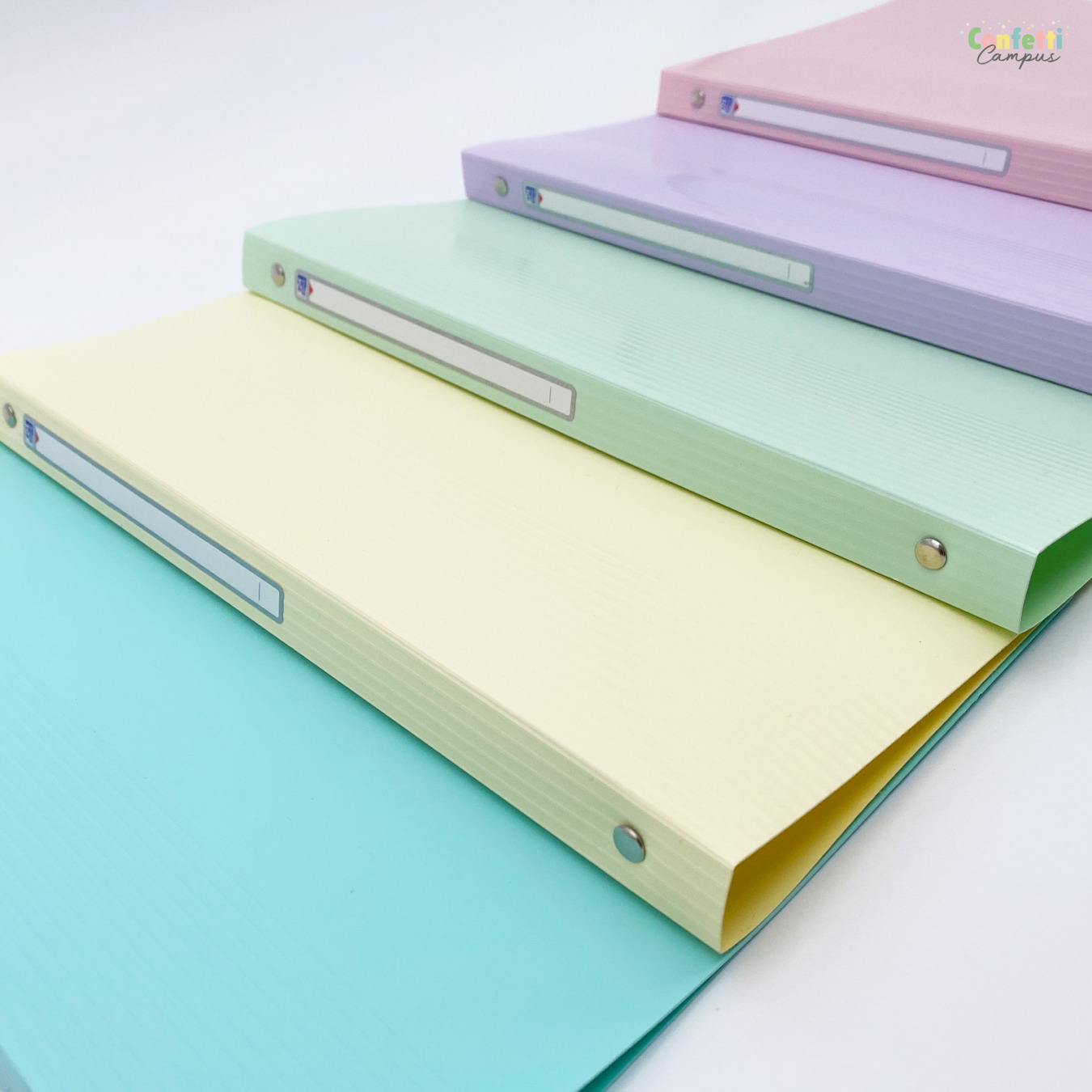 Voordeelset 5 Smalle Oxford A4 Ringmappen Pastel Details-5
