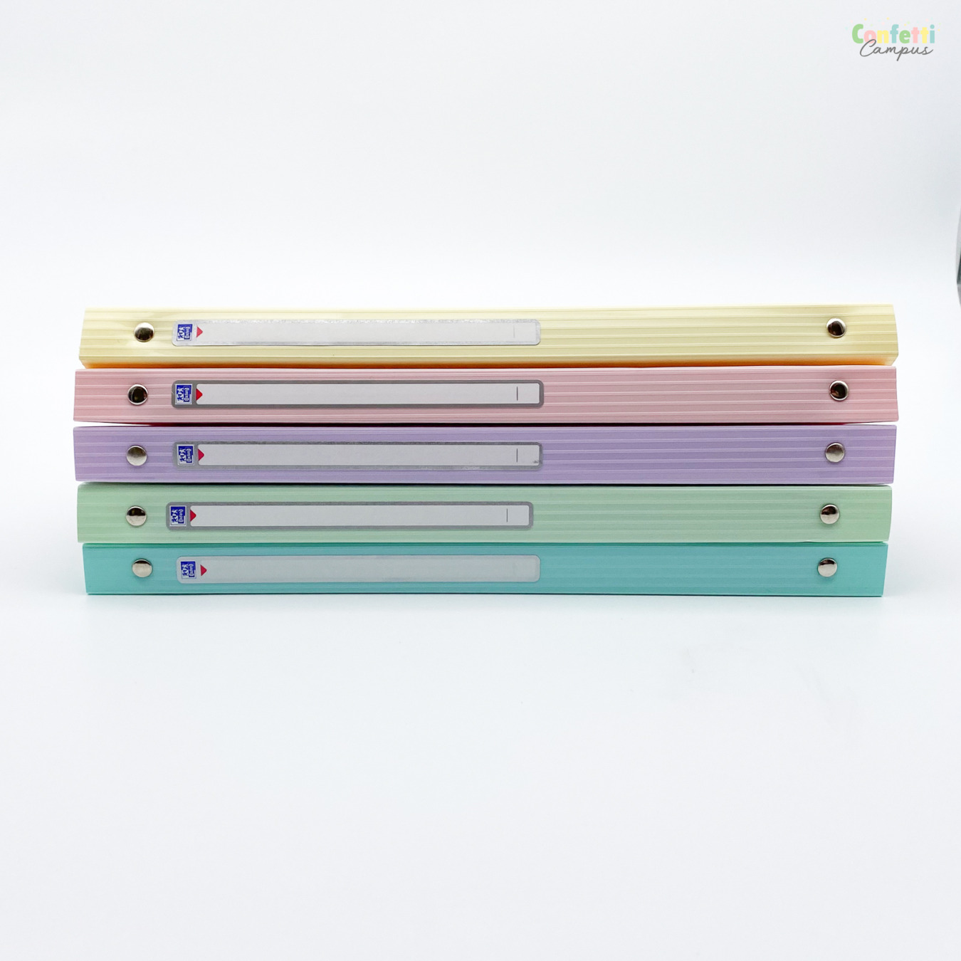 Voordeelset 5 Smalle Oxford A4 Ringmappen Pastel Details-6