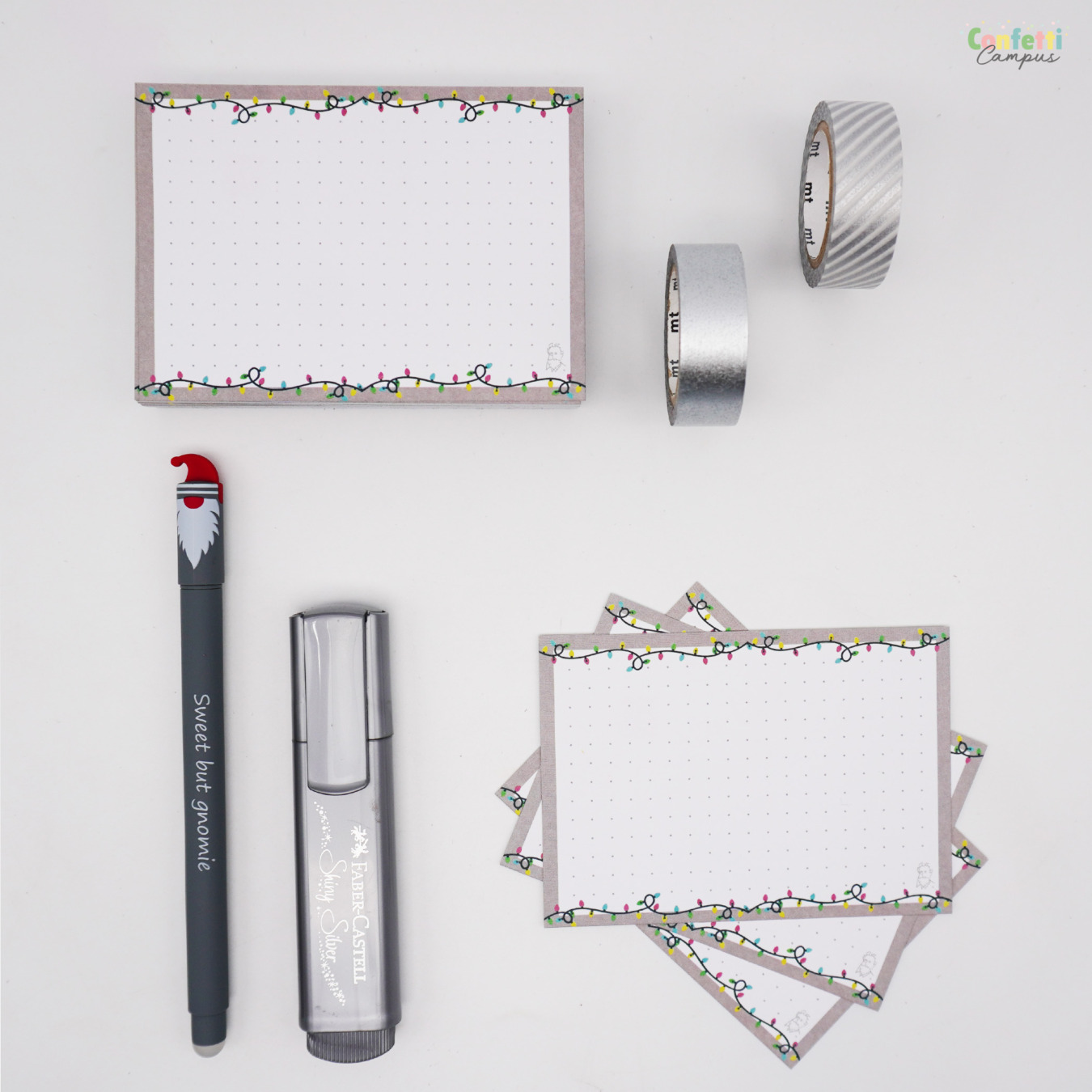 Leitner Flashcards A7 Kerstspecial Dotted Lichtjes