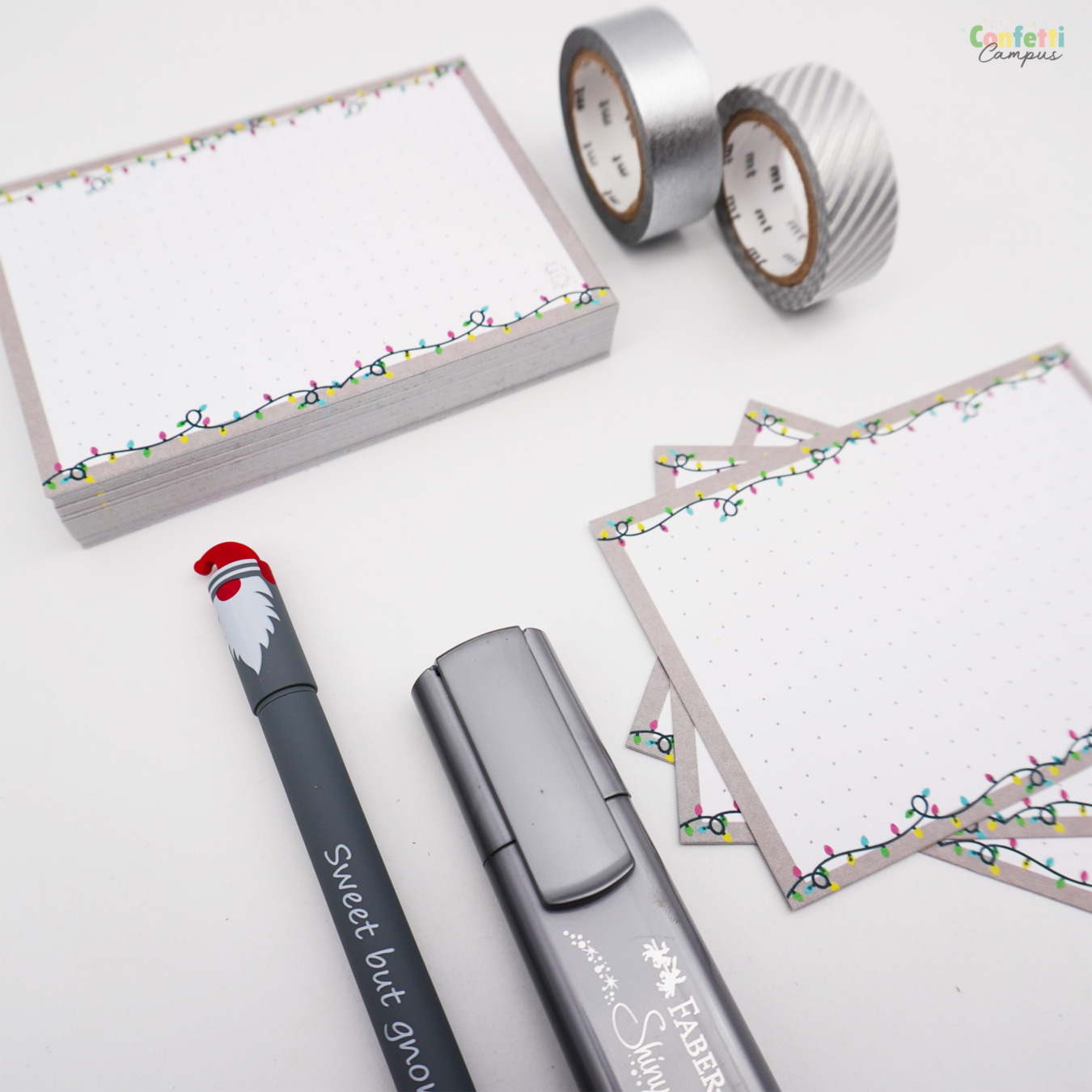 Leitner Flashcards A7 Kerstspecial Dotted Lichtjes