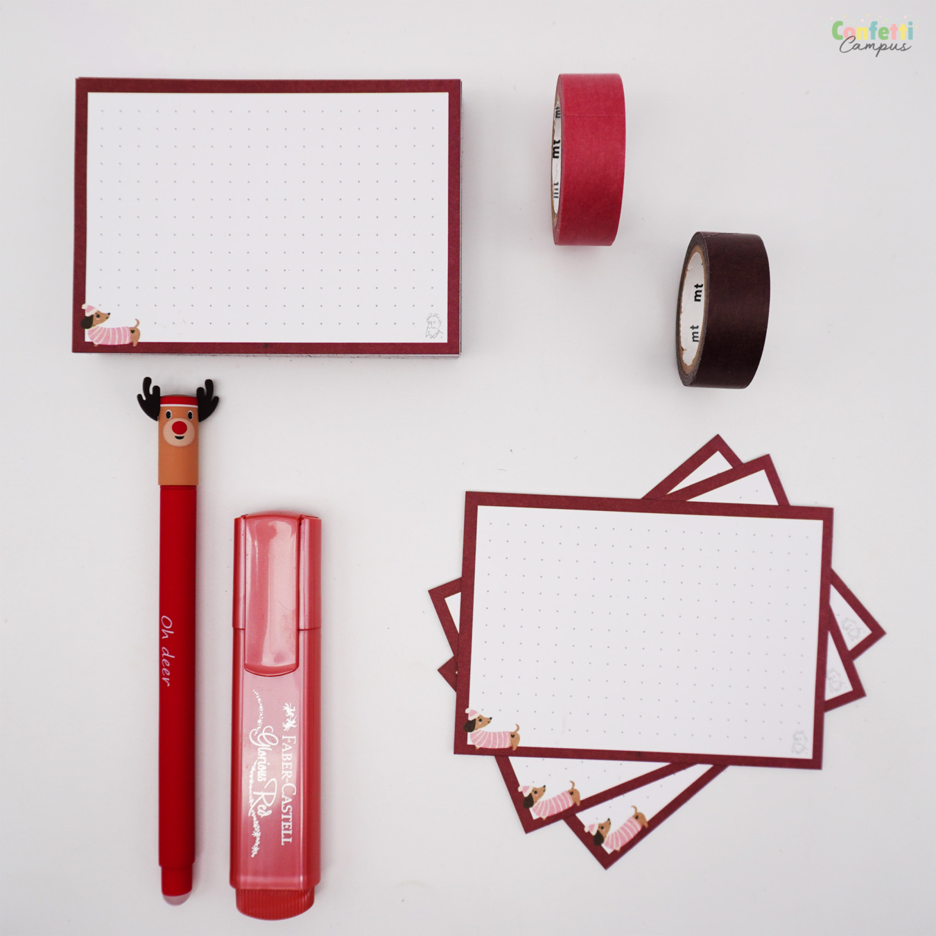 Leitner Flashcards A7 Kerstspecial Dotted Teckel