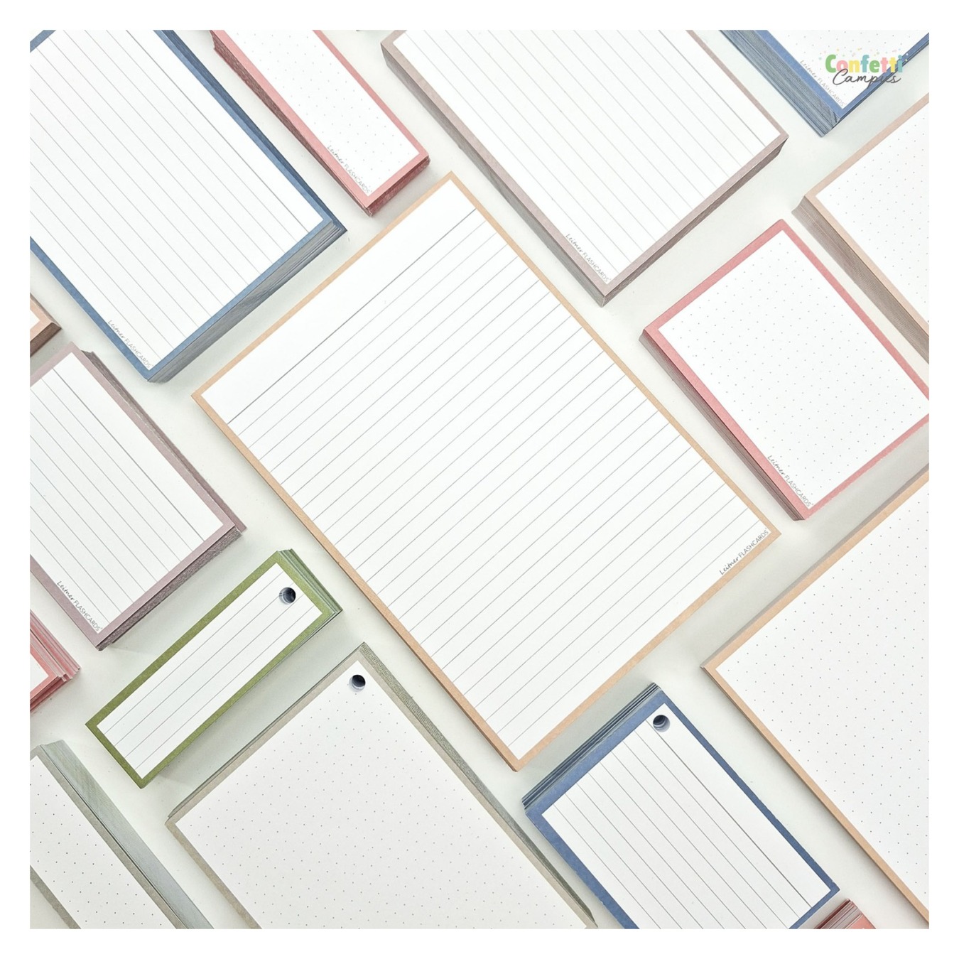 Leitner Flashcards A5 Gelinieerd Beige