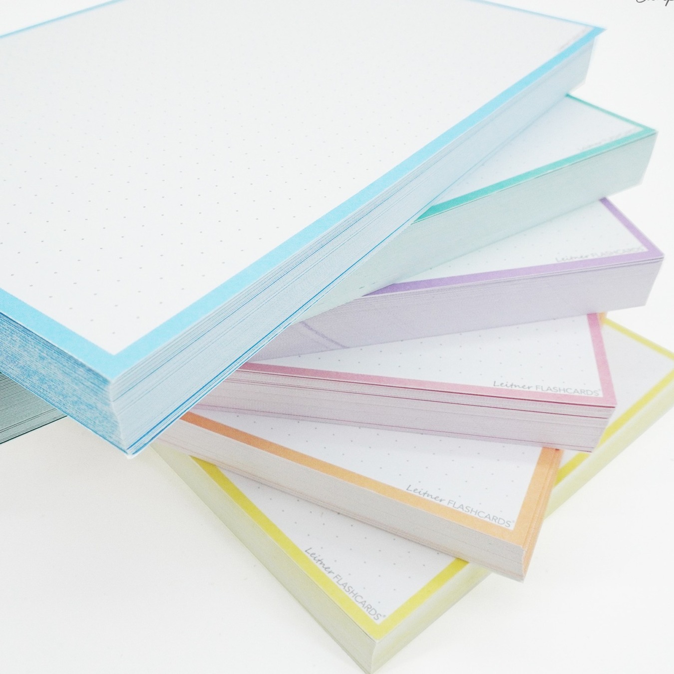 Leitner Flashcards A6 Dotted Pastel Set 300 stuks-2