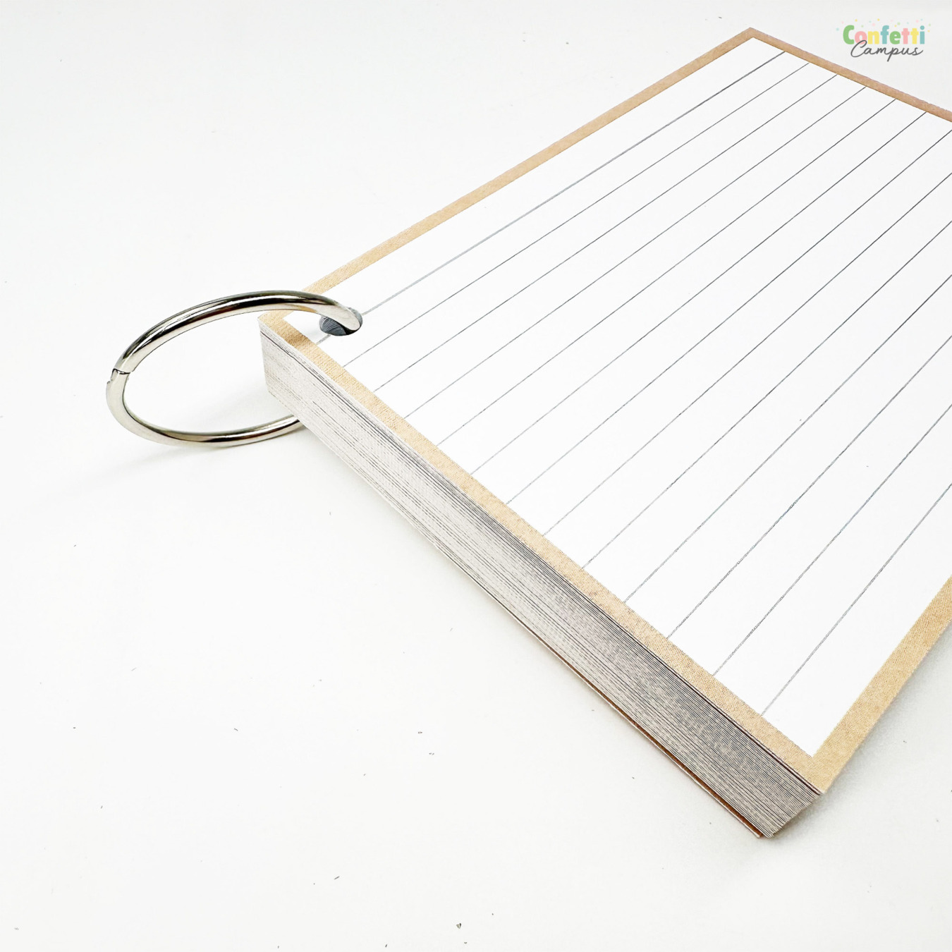 Leitner Flashcards A6 Gelinieerd Beige