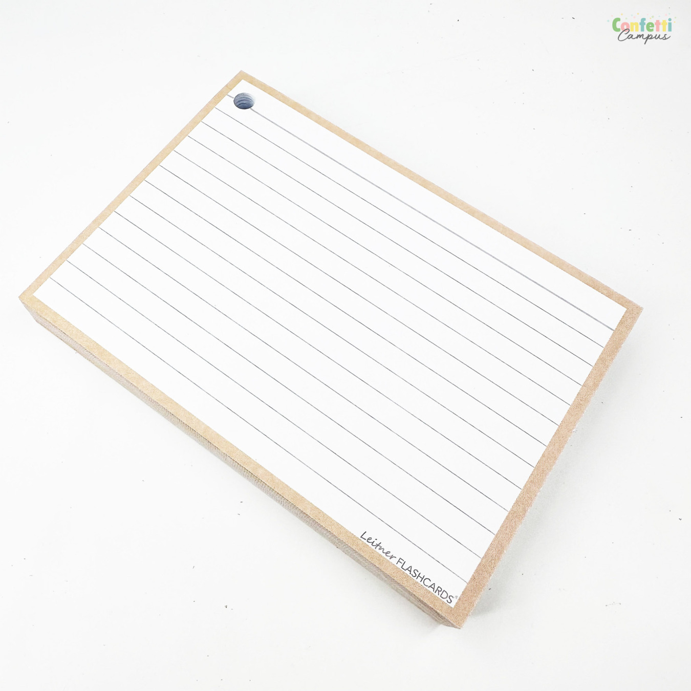 Leitner Flashcards A6 Gelinieerd Beige