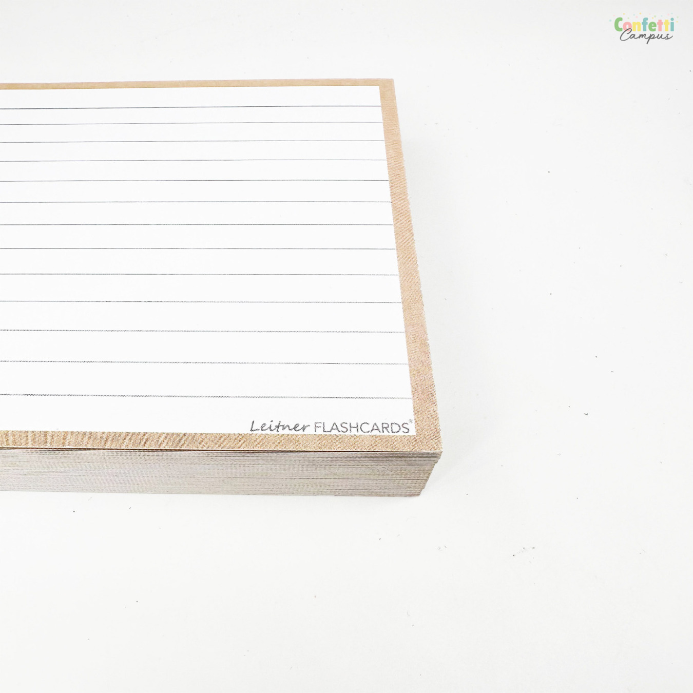 Leitner Flashcards A6 Gelinieerd Beige